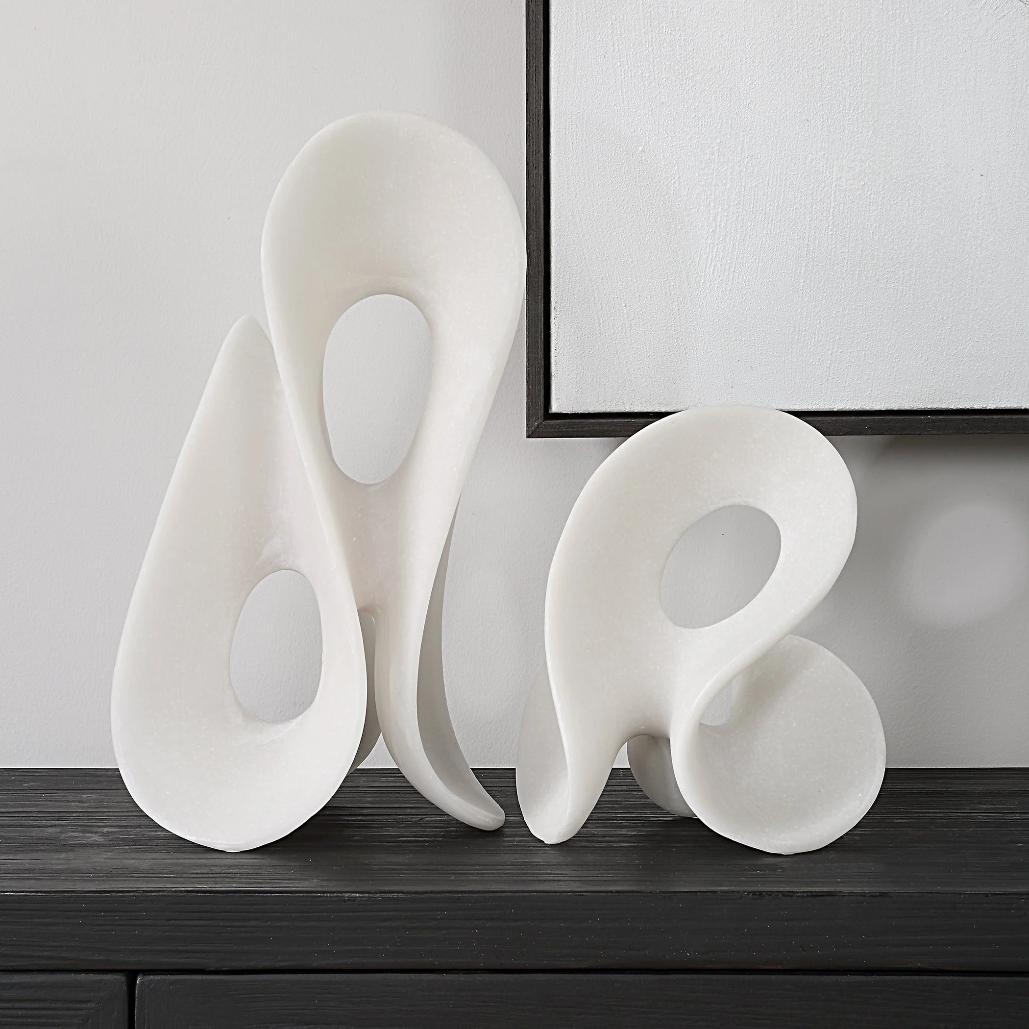 Uttermost Silent Wave White Sculptures Set/2 - Image 2