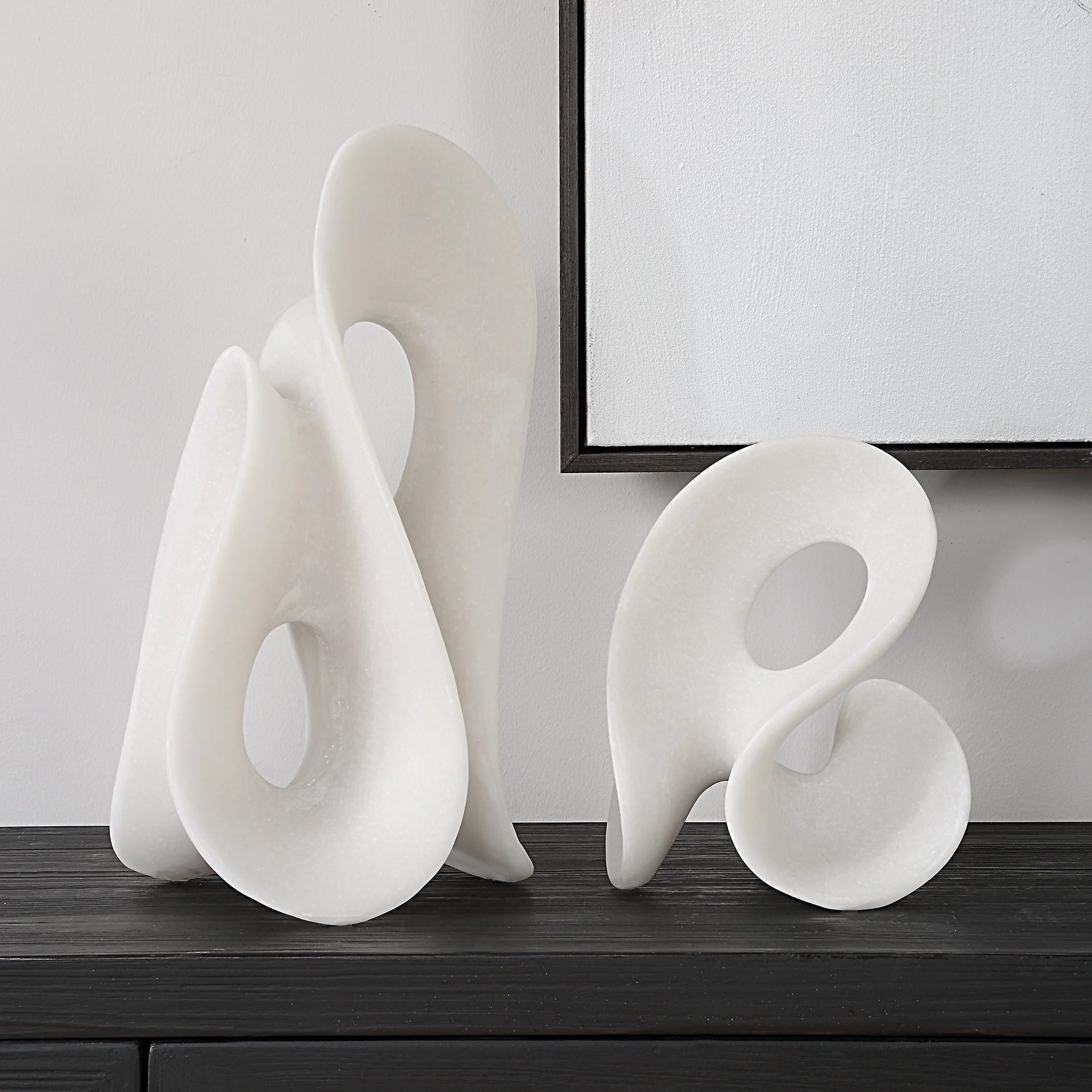 Uttermost Silent Wave White Sculptures Set/2 - Image 3