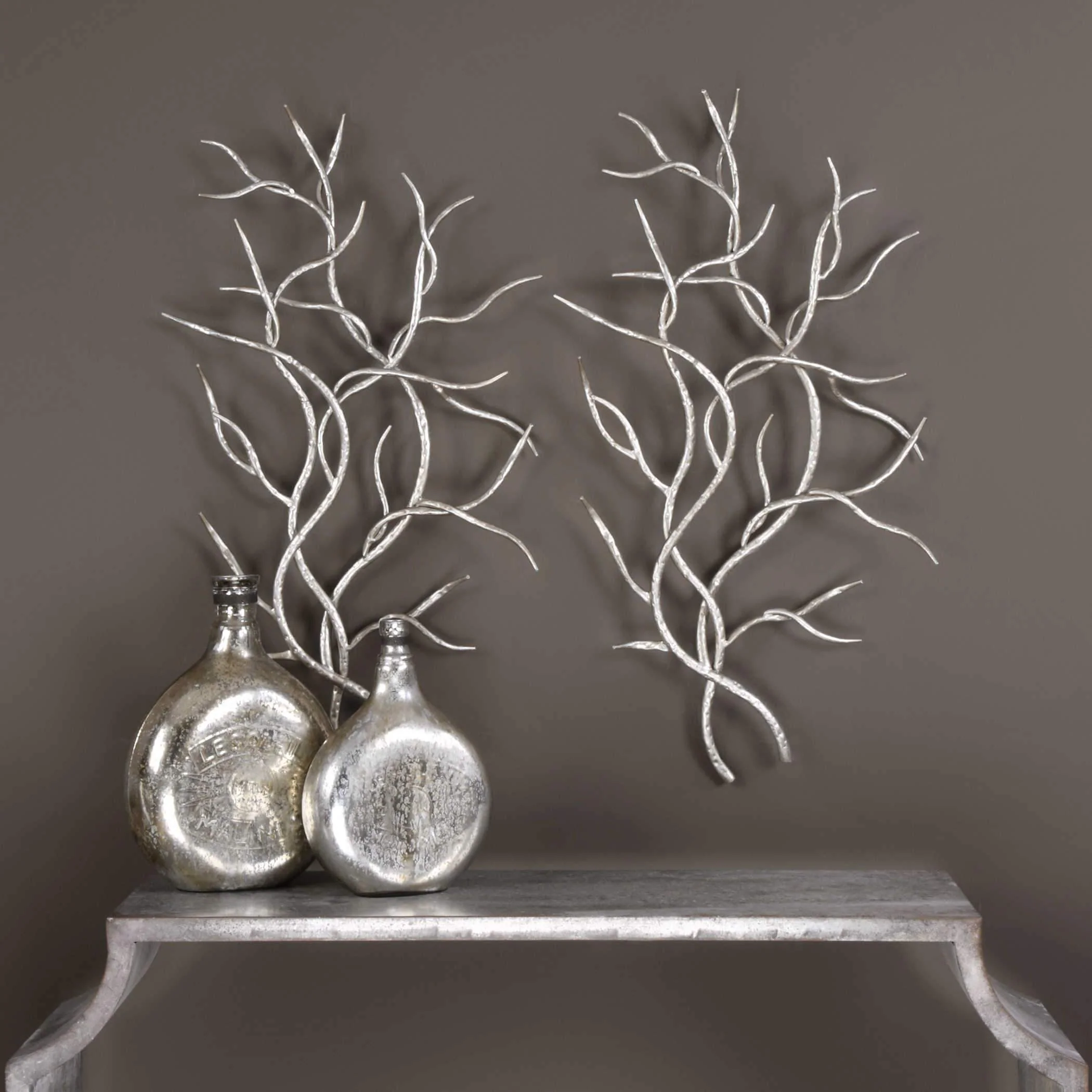 Uttermost Silver Branches Metal Wall Decor, S/2