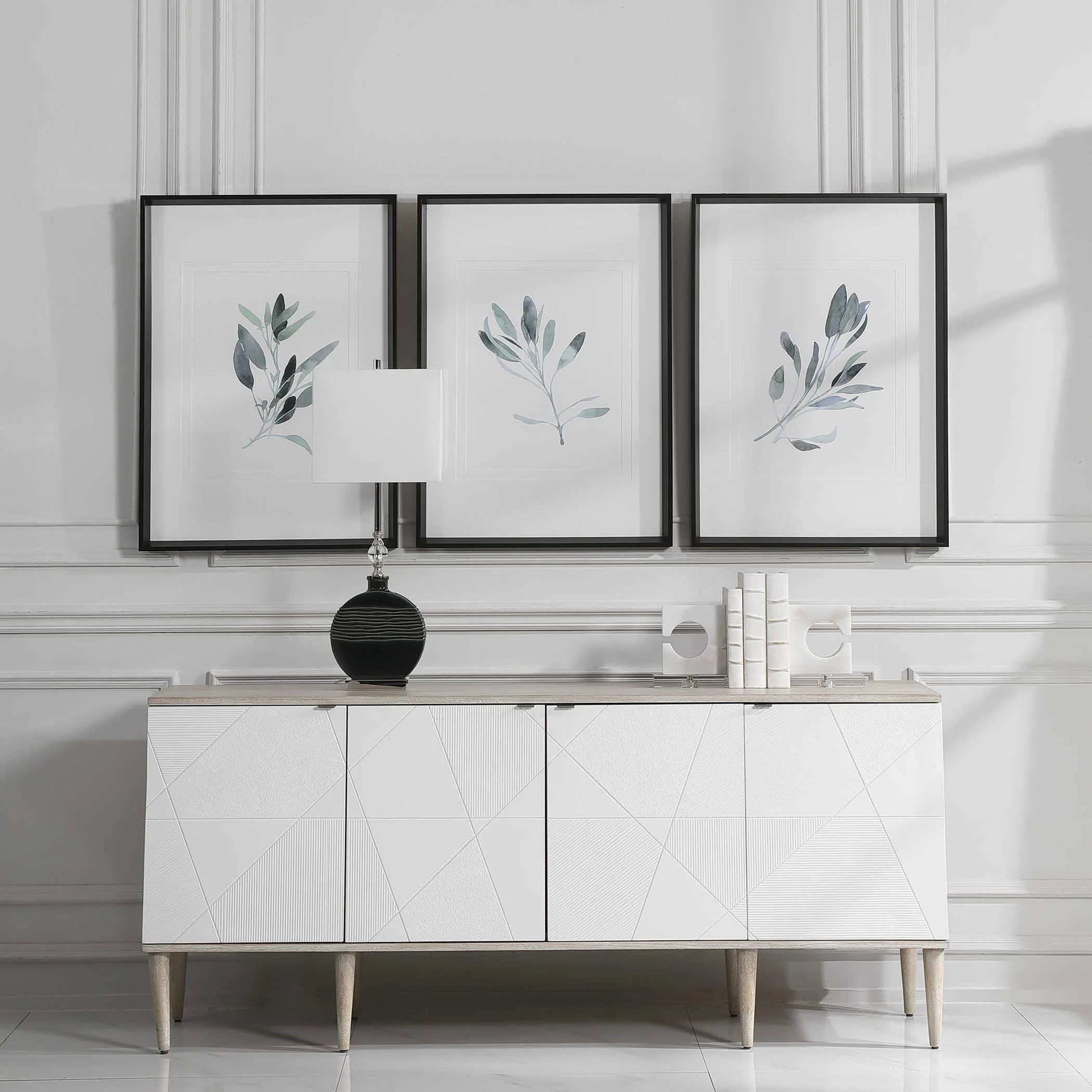 Uttermost Simple Sage Framed Prints, S/3