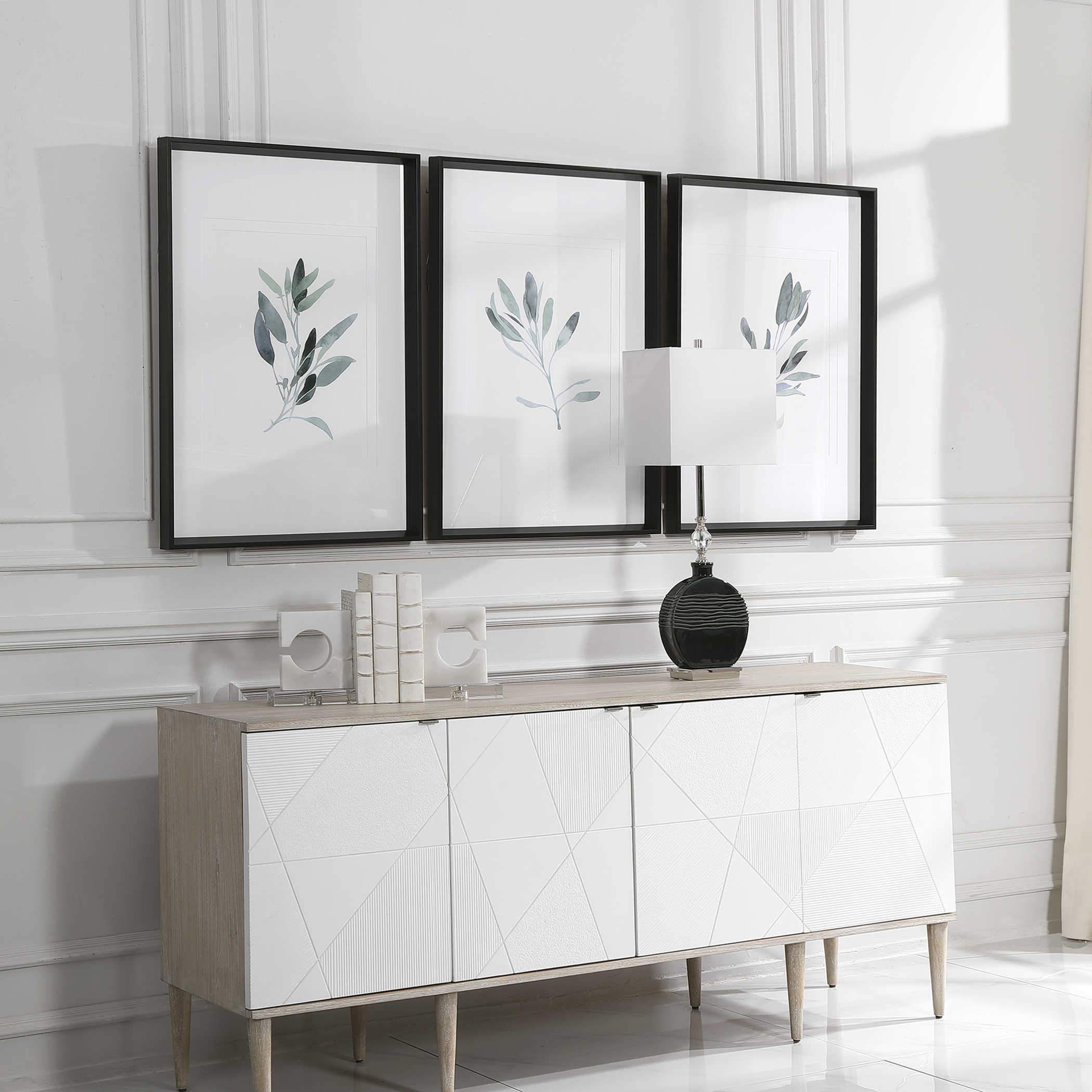 Uttermost Simple Sage Framed Prints, S/3 - Image 3