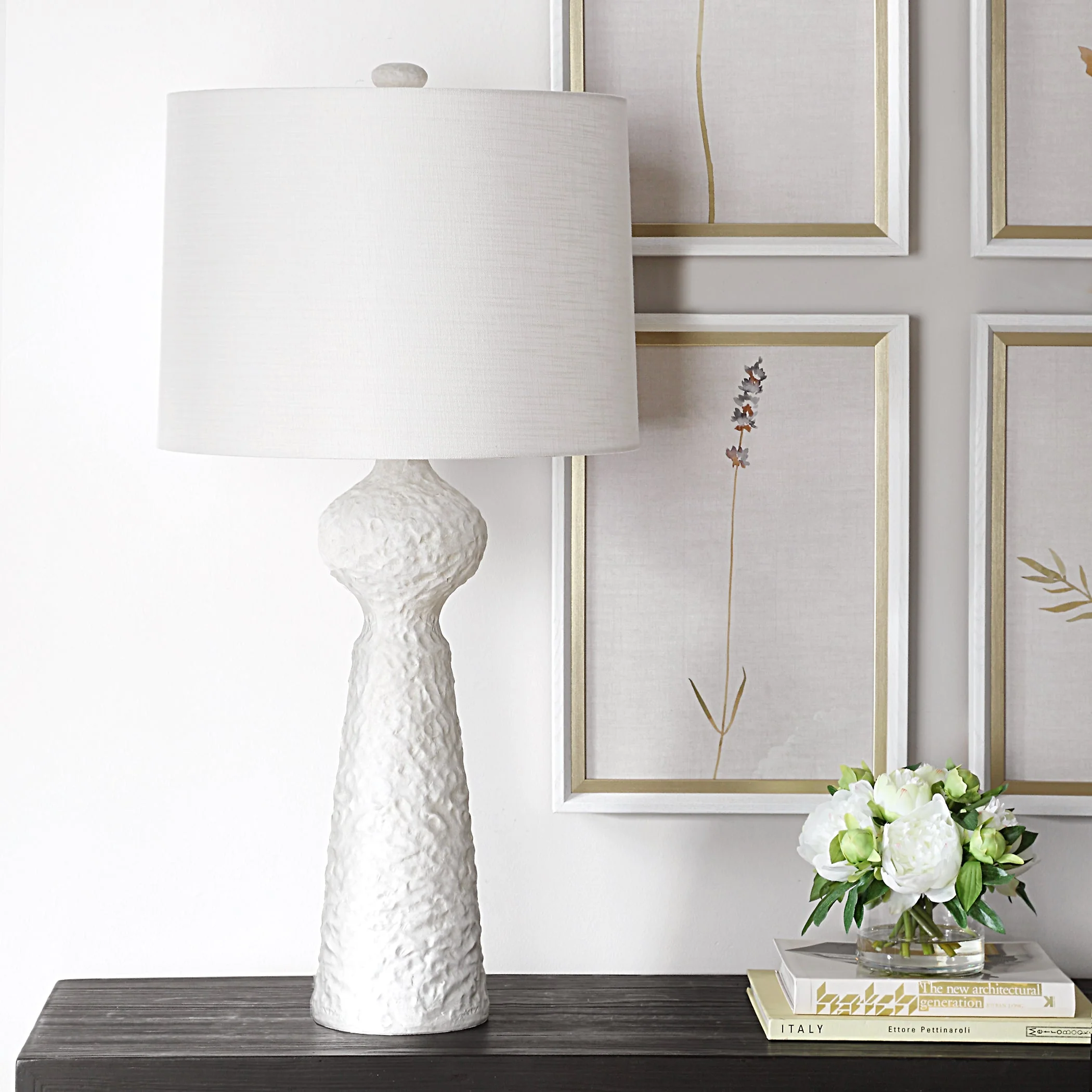 Uttermost Sonata Textured White Table Lamp - Image 3