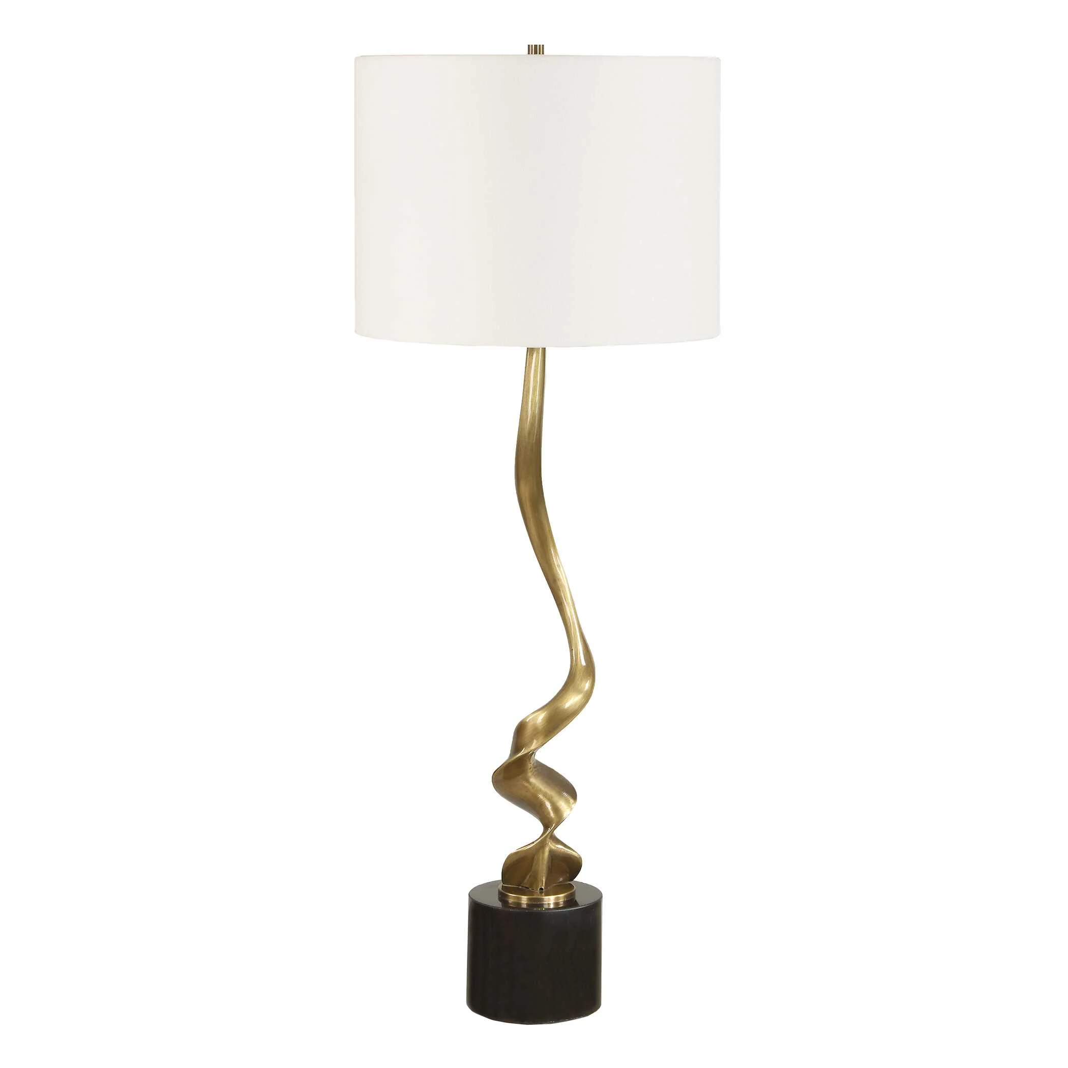 Uttermost Spiraling Cordless Brass Buffet Lamp - Image 4