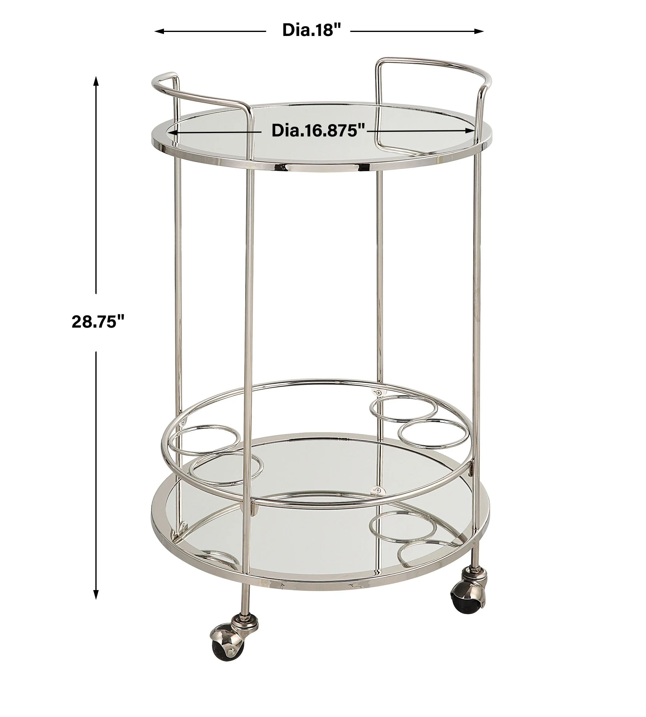 Uttermost Spritz Chrome Bar Cart - CLOSEOUT - Image 3