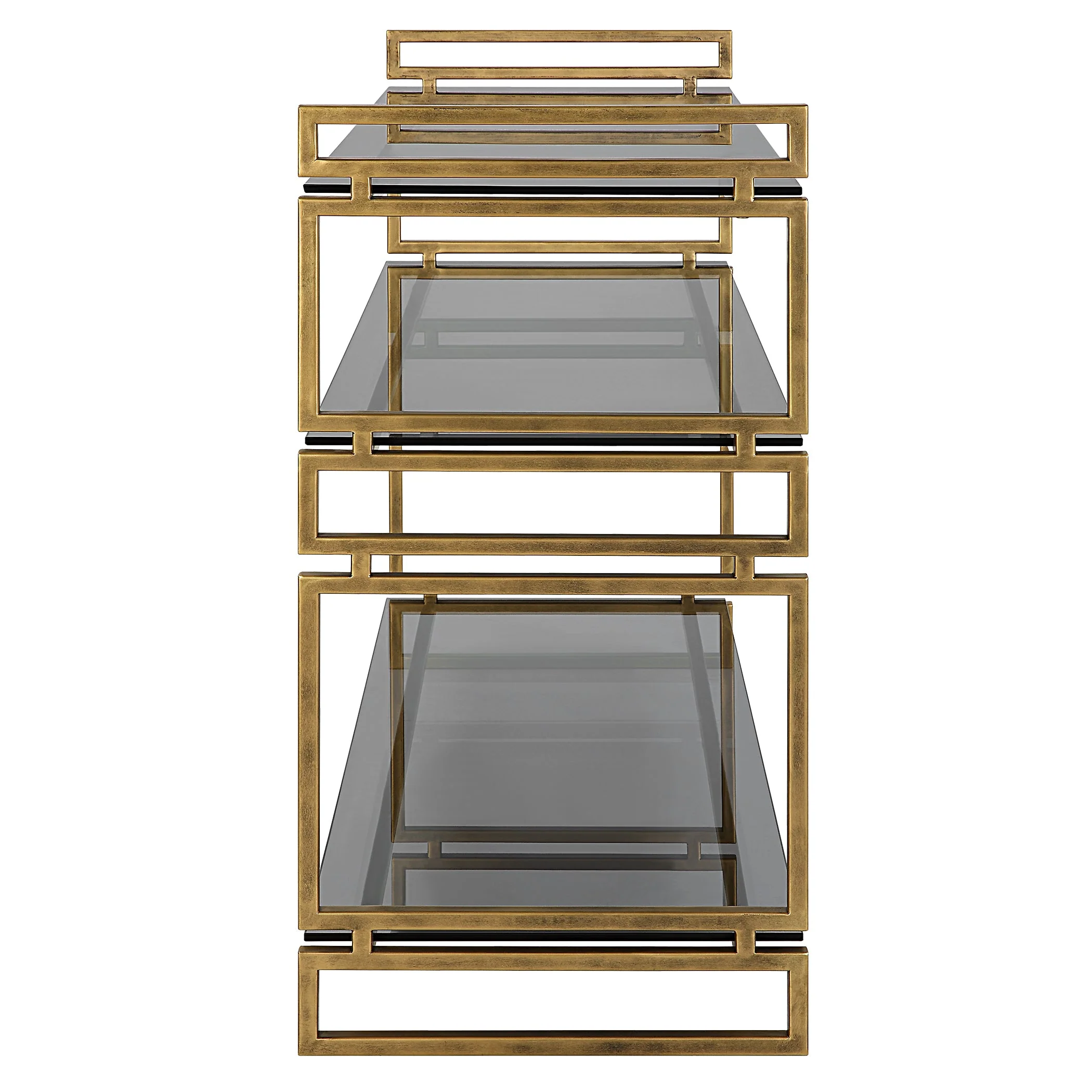 Uttermost Stacked Up Gray Glass Console Table - Image 5