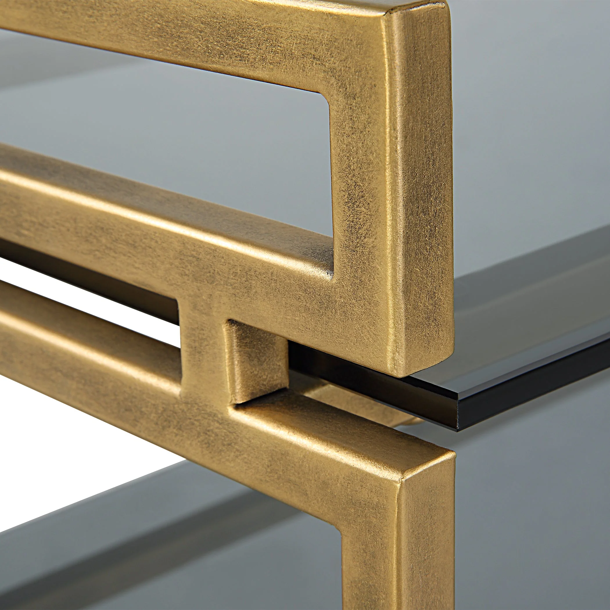 Uttermost Stacked Up Gray Glass Console Table - Image 6
