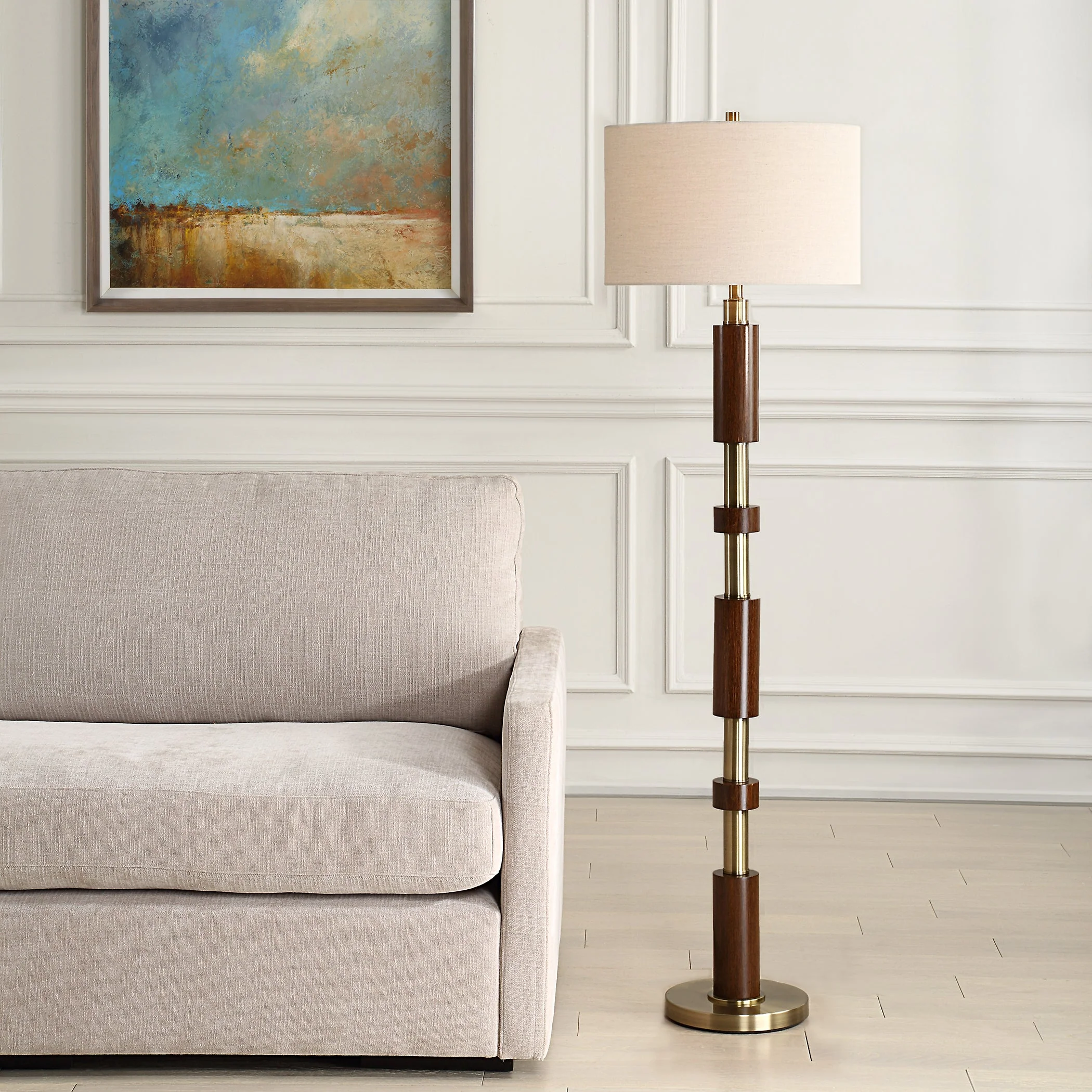 Uttermost Stacked Wooden Floor Lamp - Image 2
