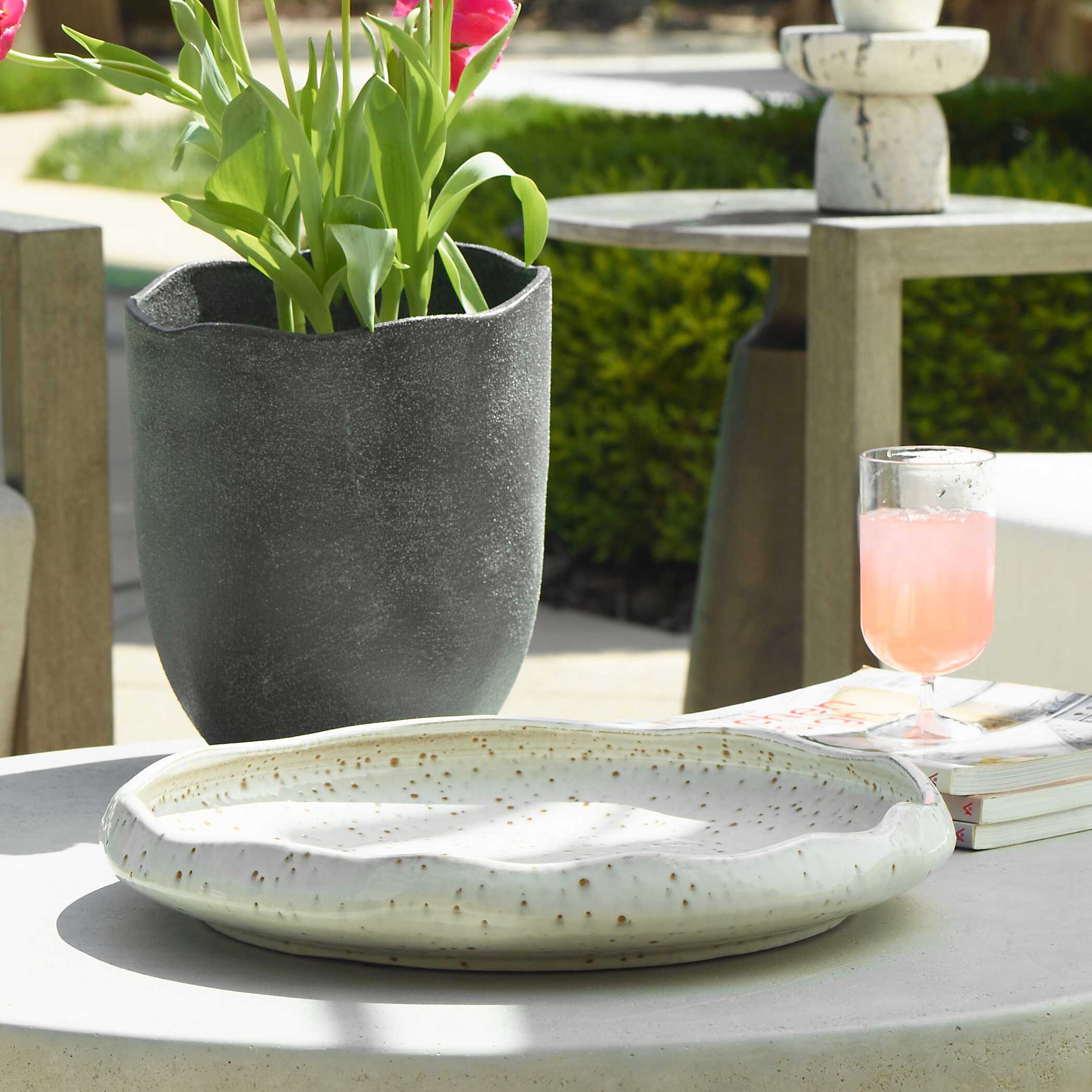 Uttermost Stardust Ripple Indoor-Outdoor White Bowl - Image 2