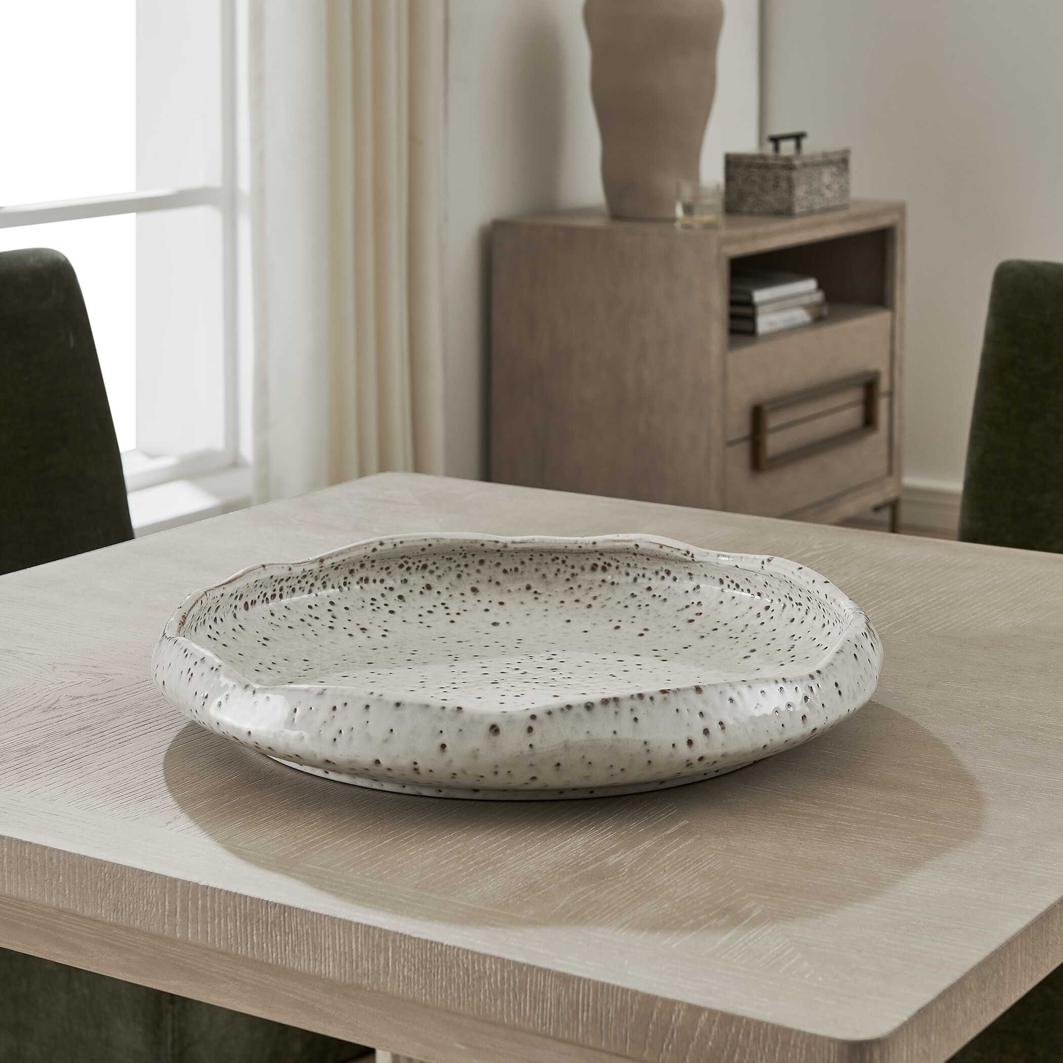 Uttermost Stardust Ripple Indoor-Outdoor White Bowl - Image 3
