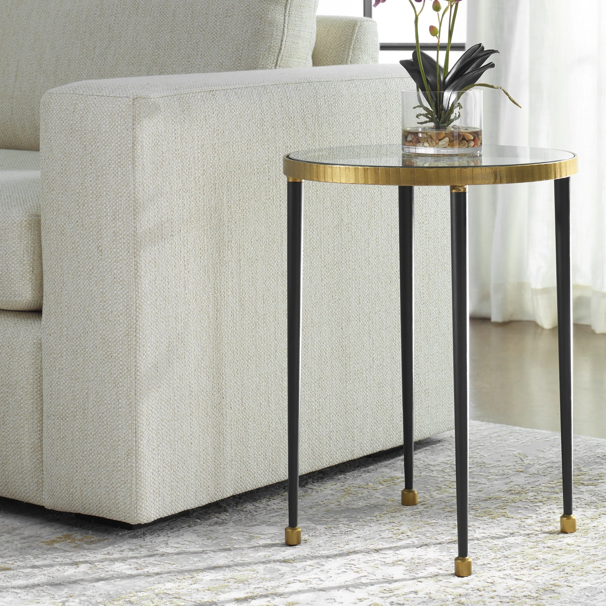Uttermost Stiletto Antique Gold Side Table - Image 2