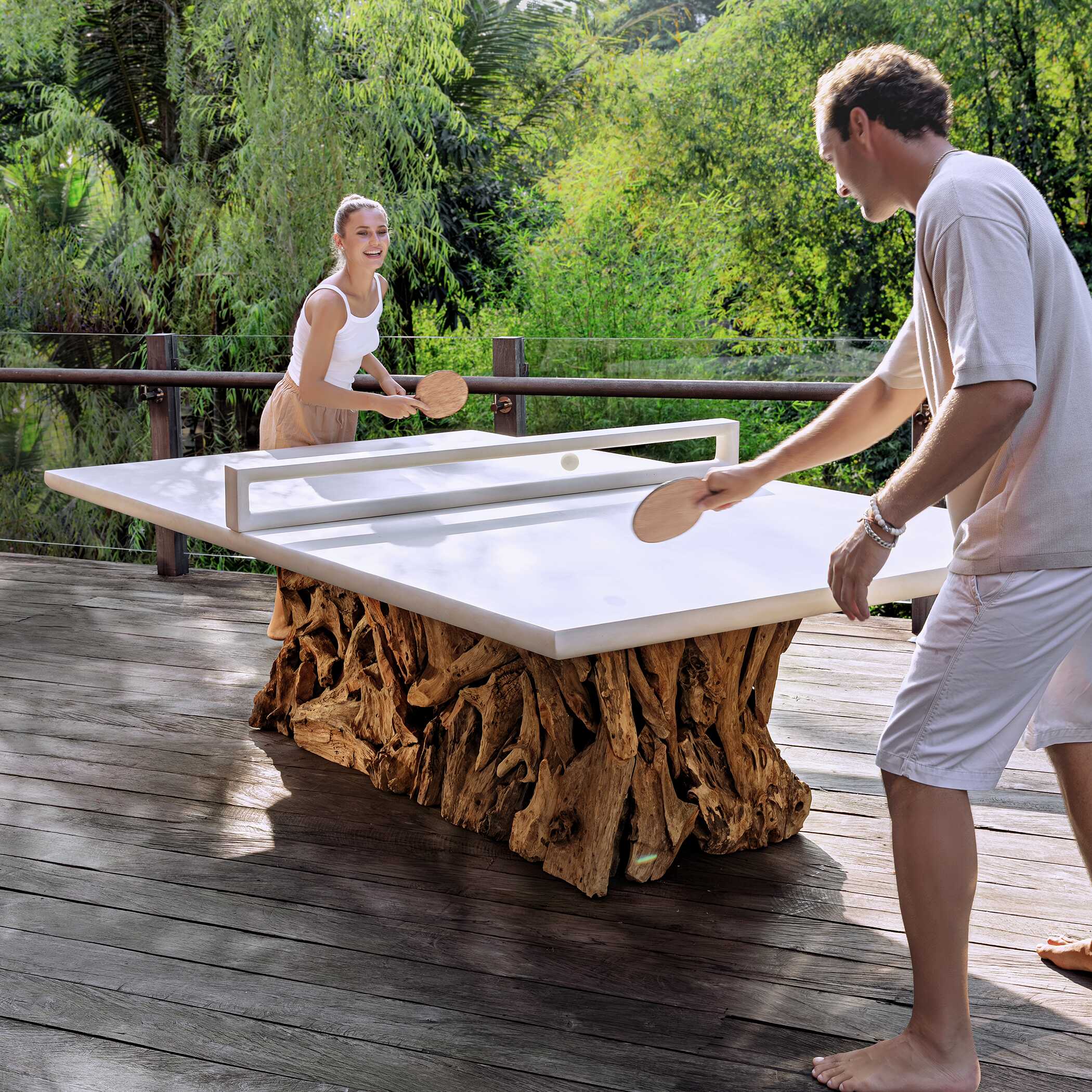 Uttermost Stonewood Indoor-Outdoor Ping-Pong Dining Table - Image 2