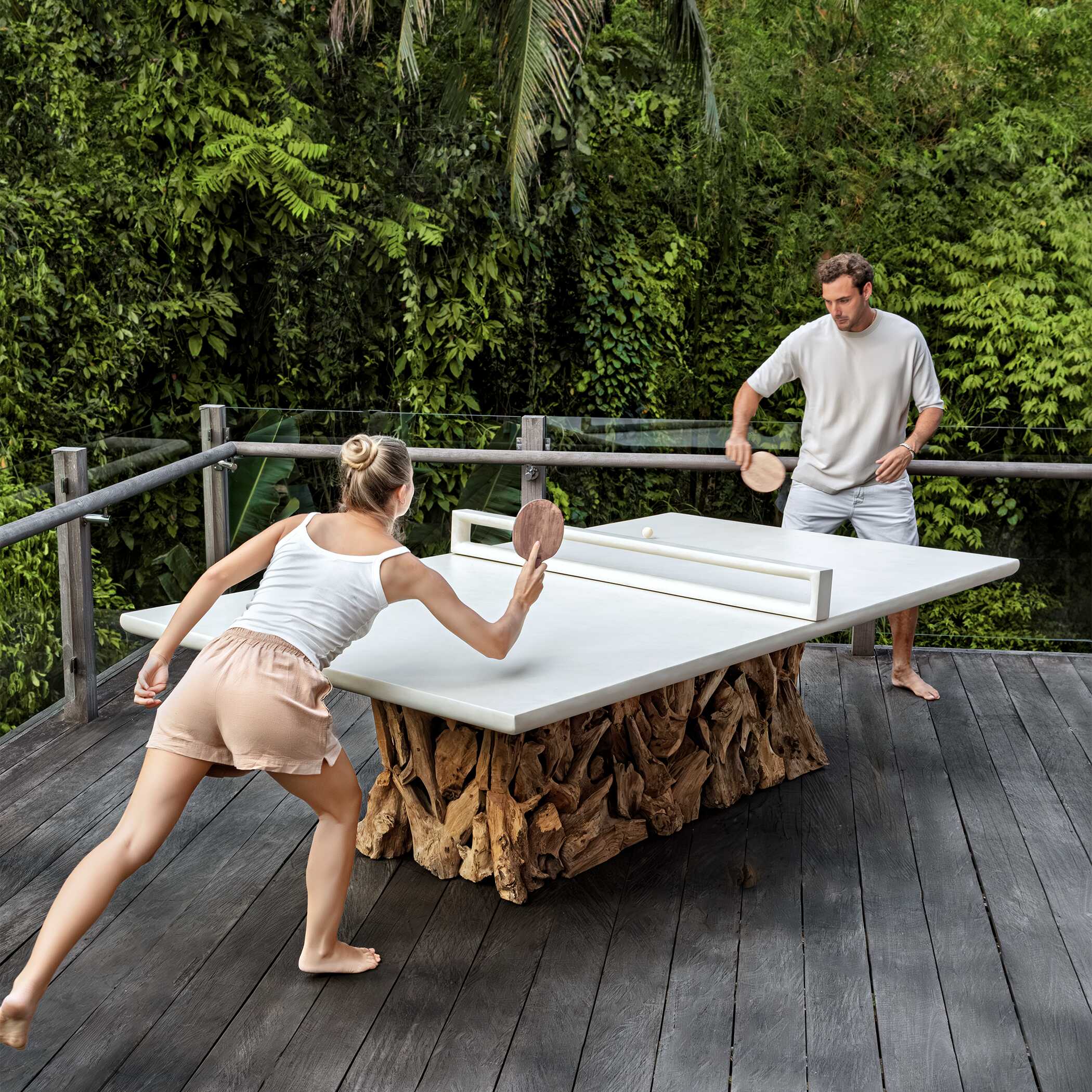 Uttermost Stonewood Indoor-Outdoor Ping-Pong Dining Table - Image 7