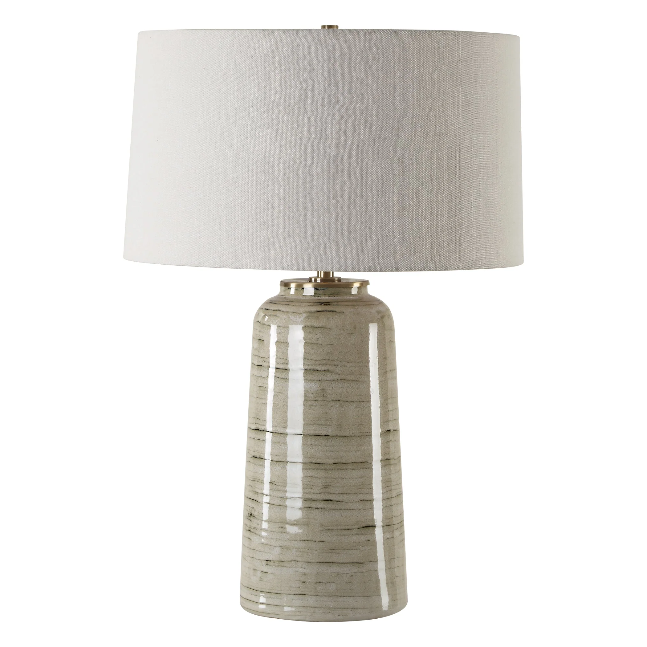 Uttermost Strata Tan Glaze Table Lamp - Image 4