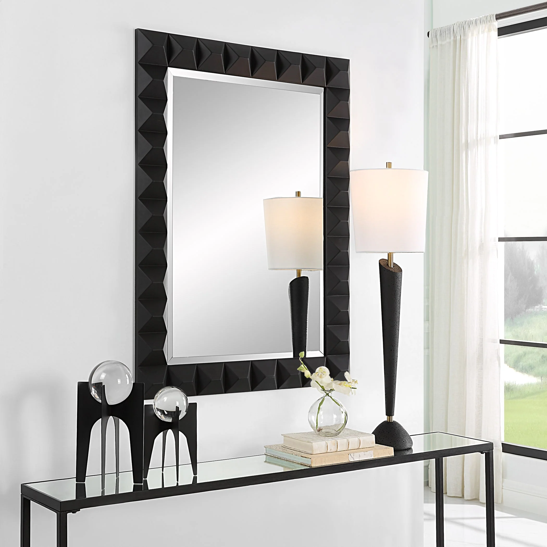 Uttermost Studded Black Mirror - Image 3