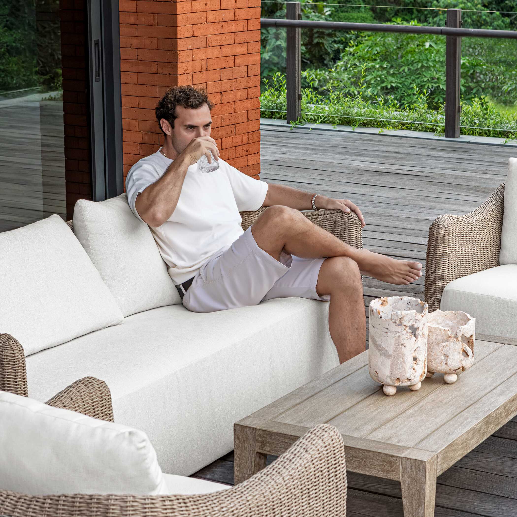 Uttermost Sunset Wicker Outdoor Sofa - Image 7
