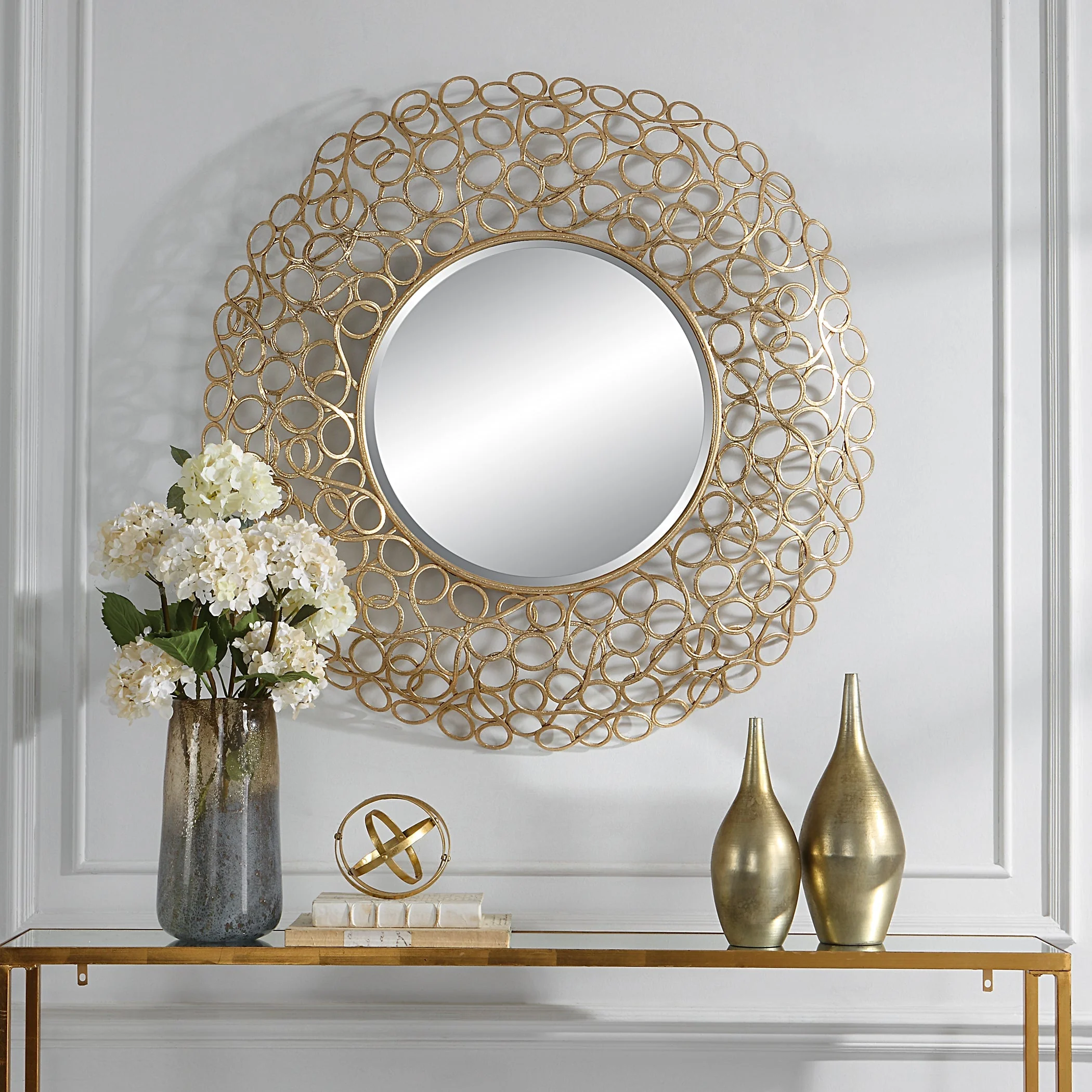 Uttermost Swirl Round Gold Mirror - CLOSEOUT - Image 5