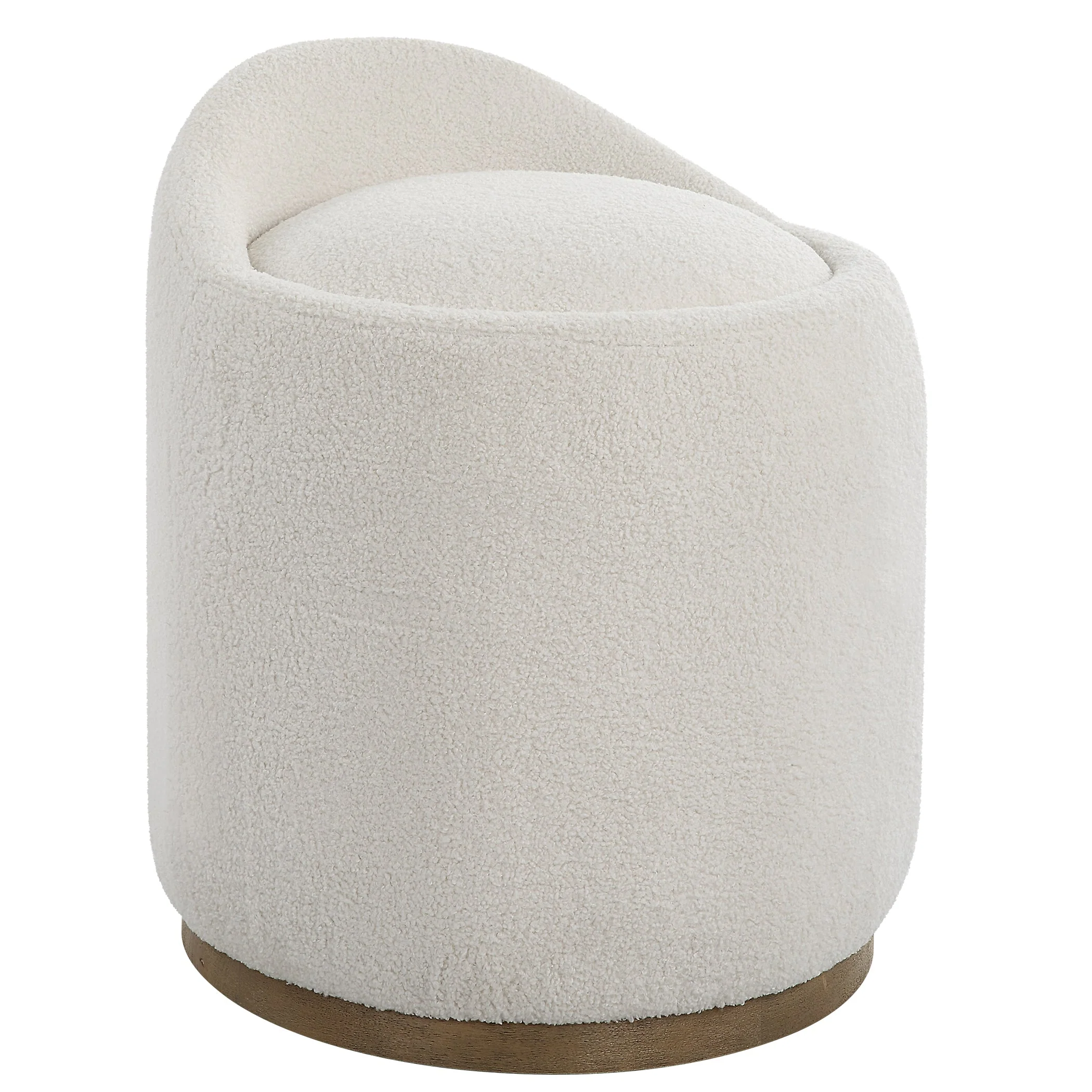 Uttermost Swirl Swivel Sheepskin Ottoman - Image 5