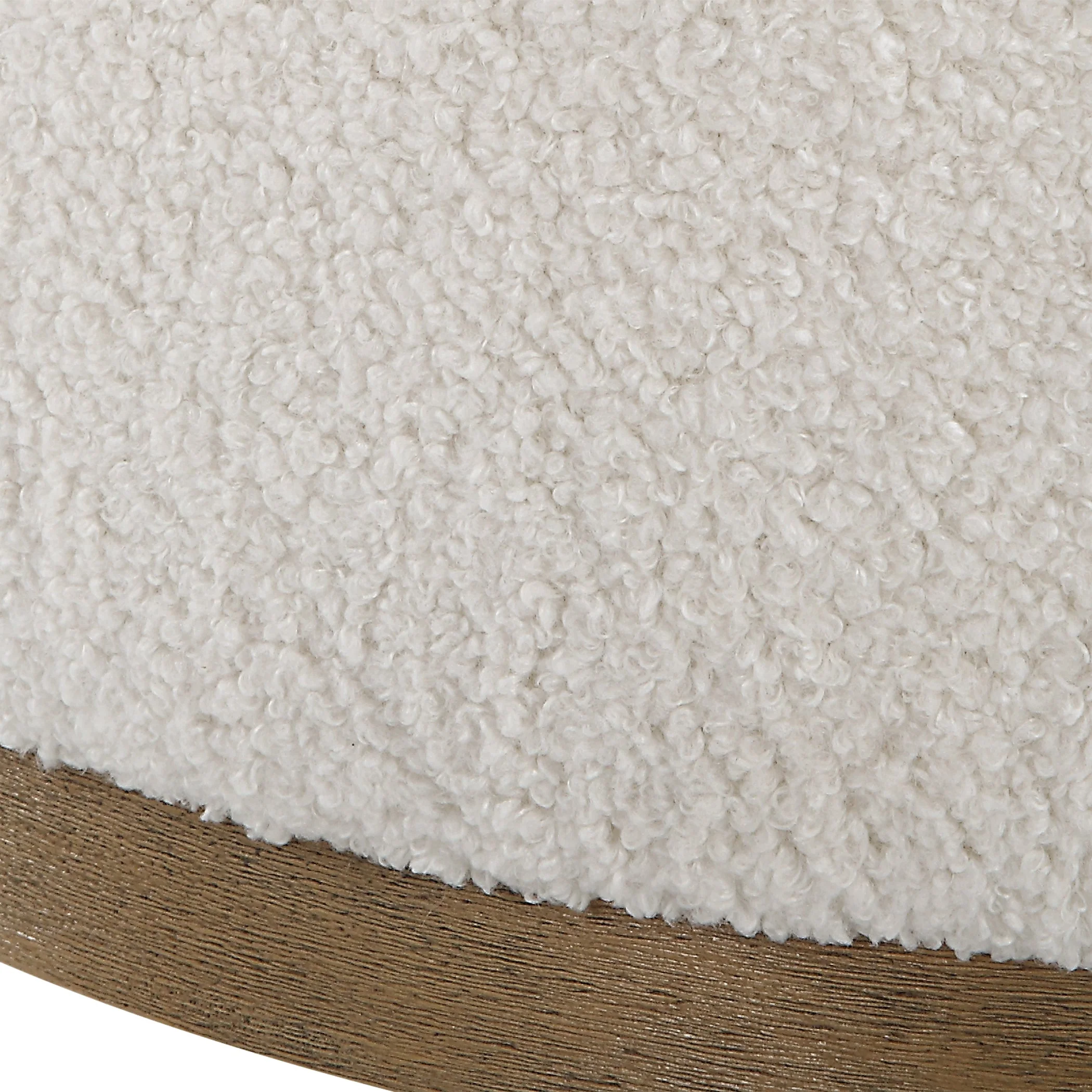 Uttermost Swirl Swivel Sheepskin Ottoman - Image 9