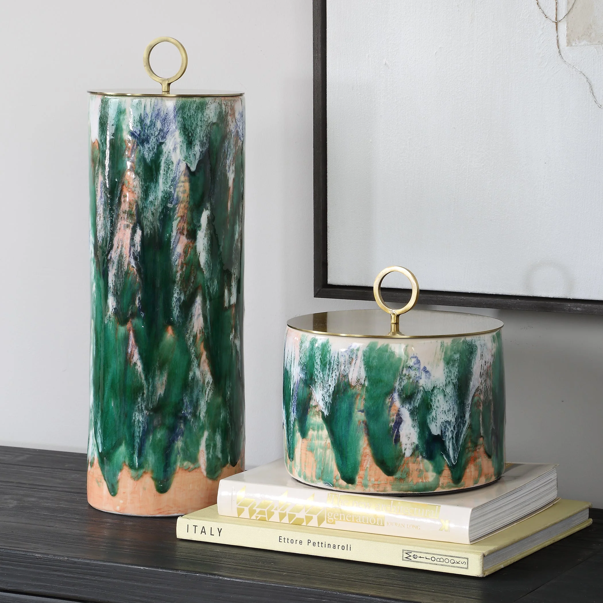 Uttermost Sylvie Ceramic Containers Set/2 - Image 2