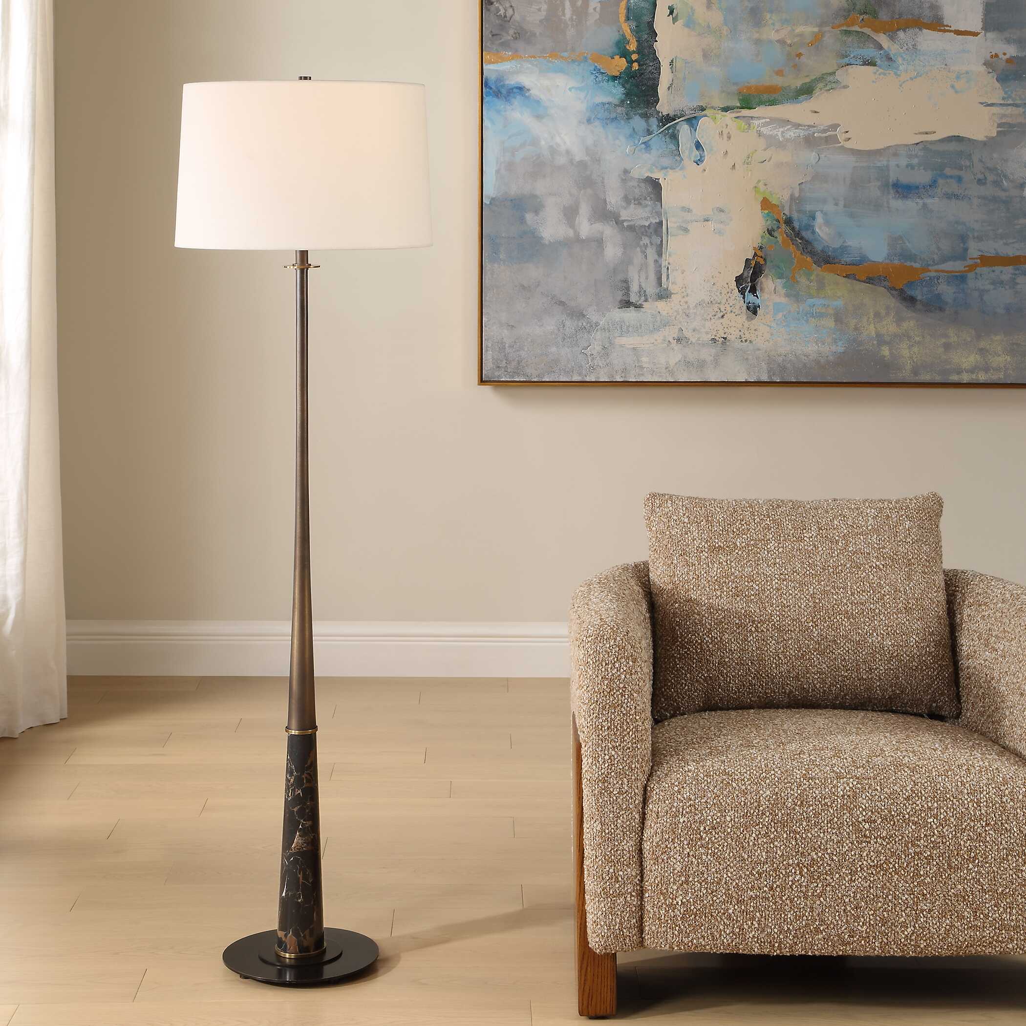 Uttermost Tallarico Brass & Marble Floor Lamp - Image 2
