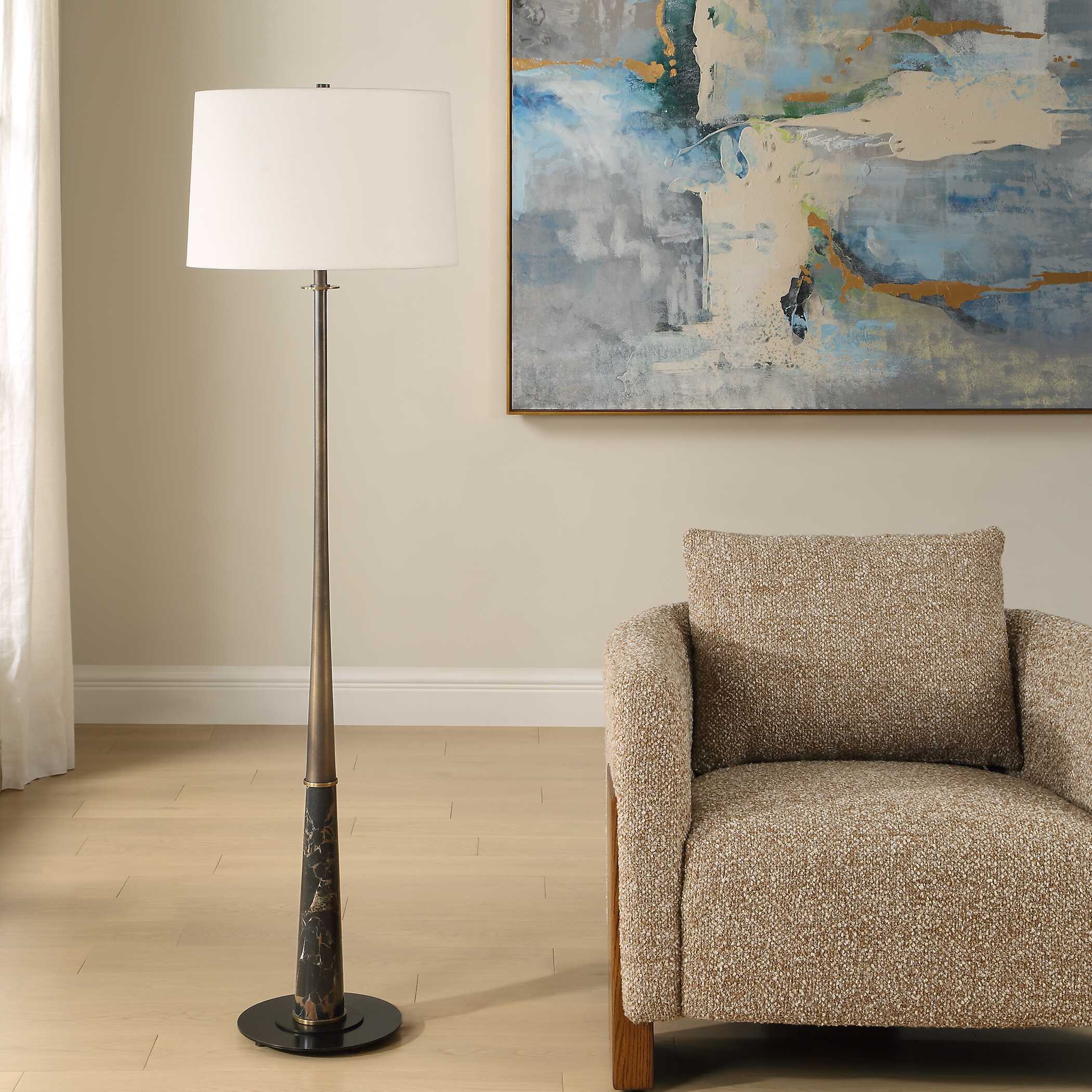 Uttermost Tallarico Brass & Marble Floor Lamp - Image 4
