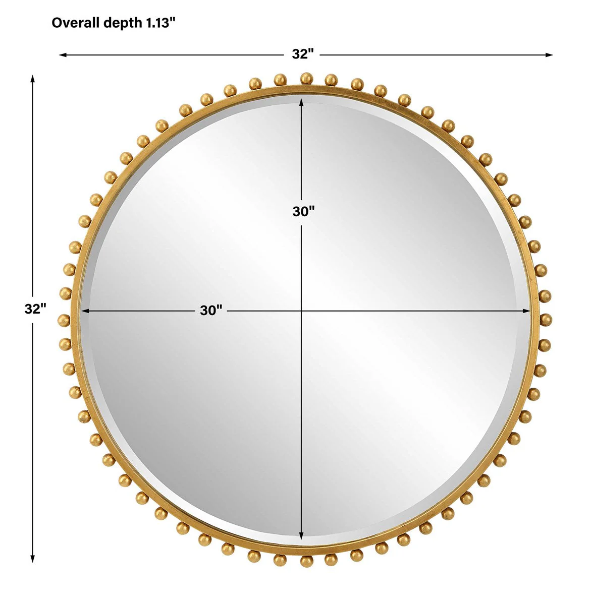 Uttermost Taza Gold Round Mirror - Image 6