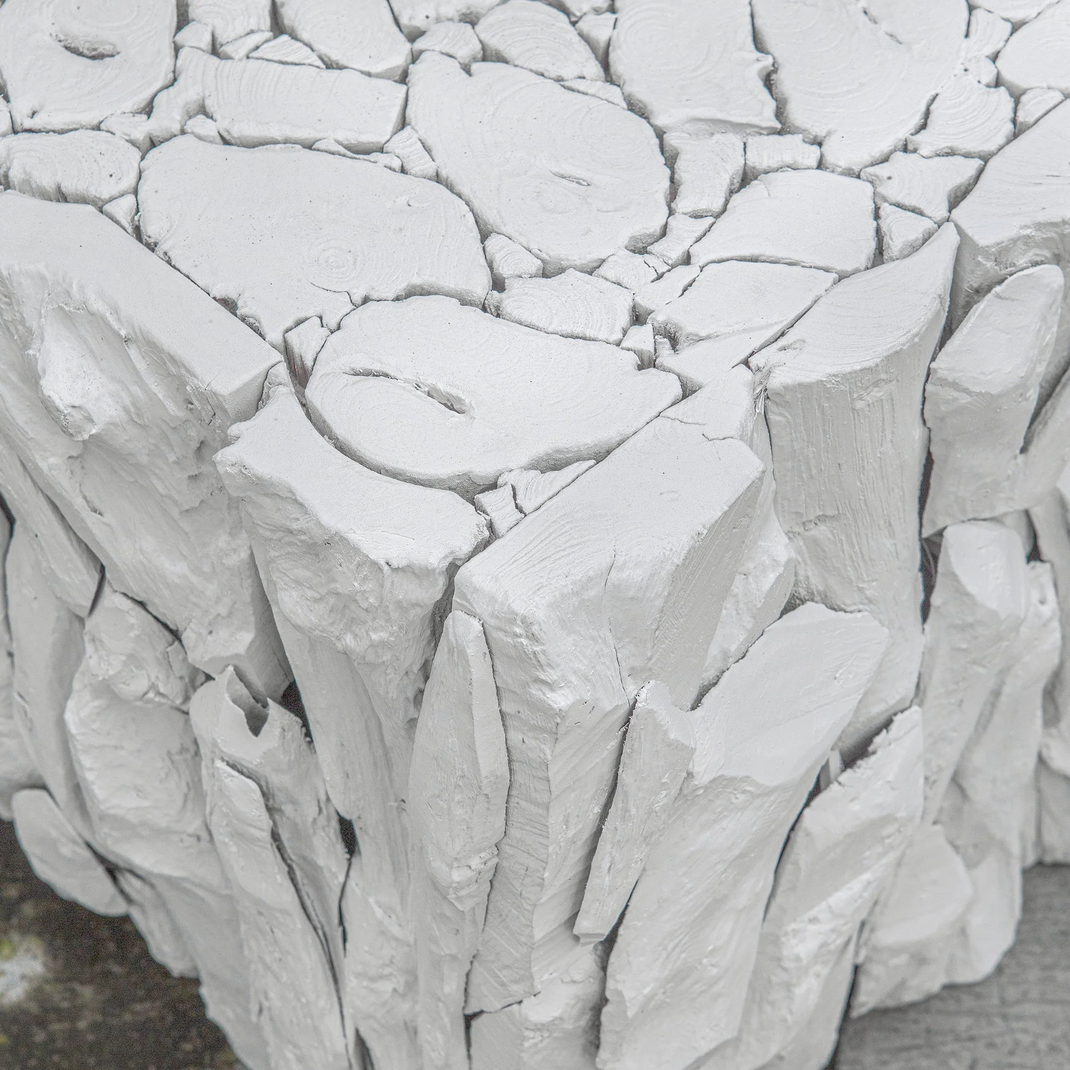 Uttermost Teak Root White Bunching Cube - Image 5