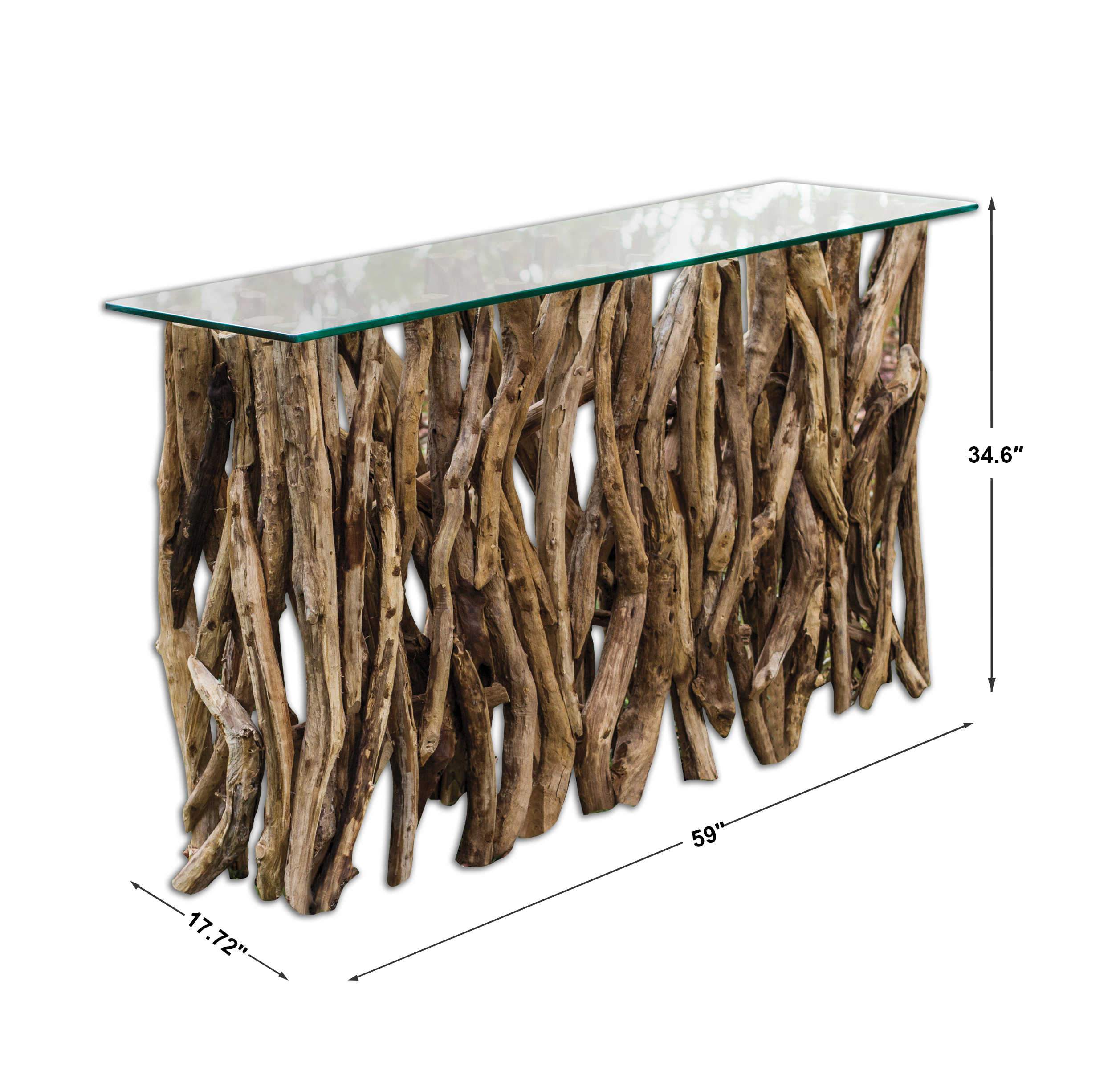 Uttermost Teak Wood Console - Image 2
