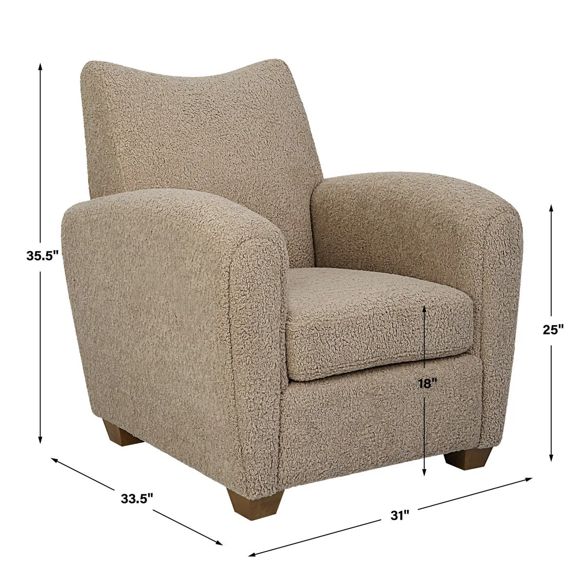 Uttermost Teddy Accent Chair, Latte - Image 9