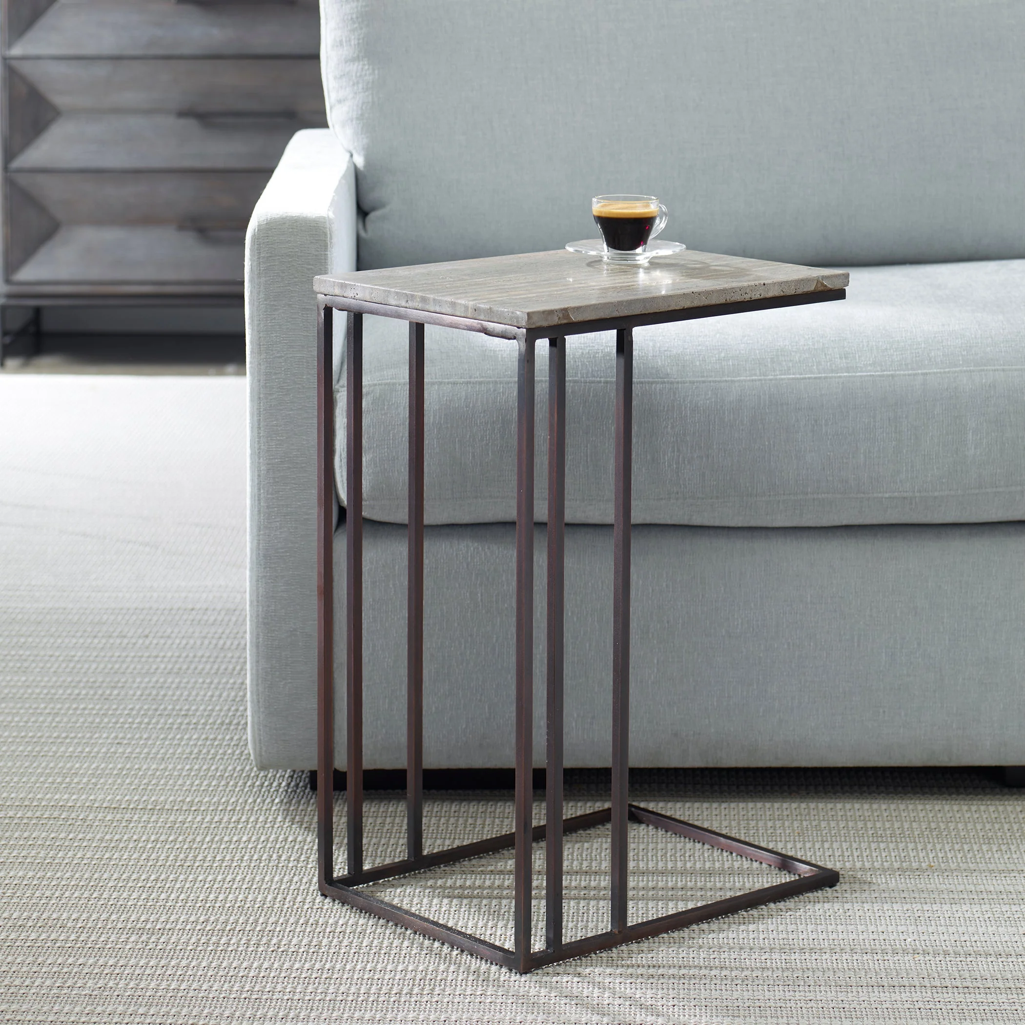 Uttermost Theodore Travertine Accent Table - Image 3
