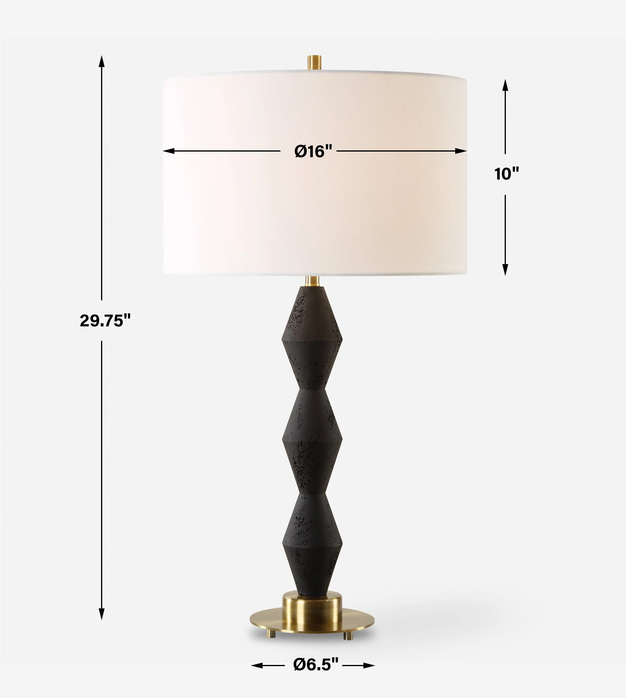 Uttermost Threefold Black Stone Table Lamp - Image 3