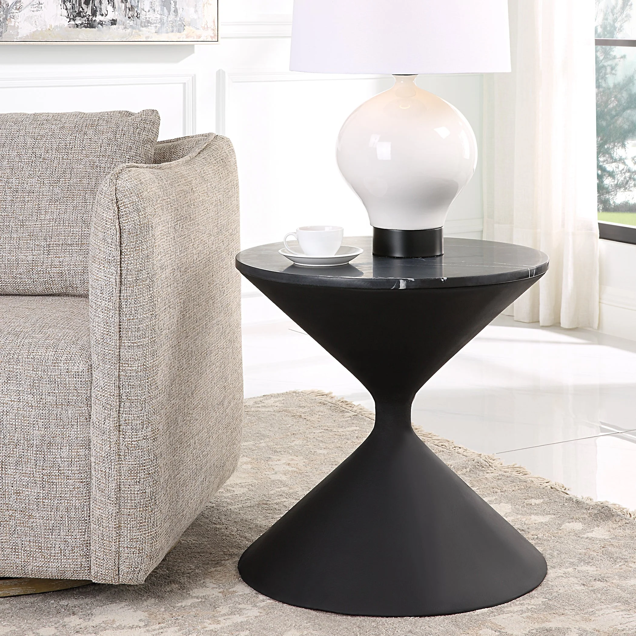 Uttermost Time's Up Hourglass Shaped Side Table - Image 2