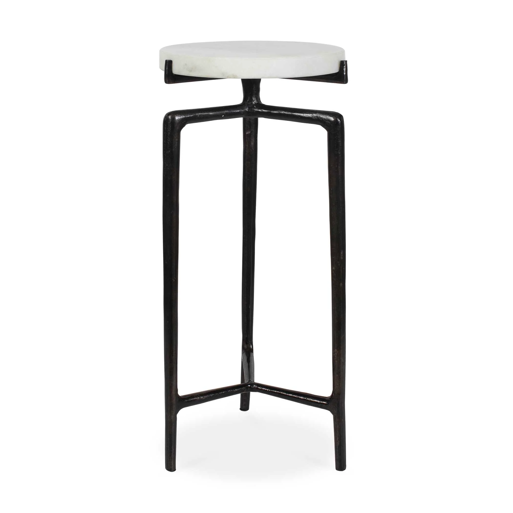 Uttermost Tobias White Marble Slab Drink Table
