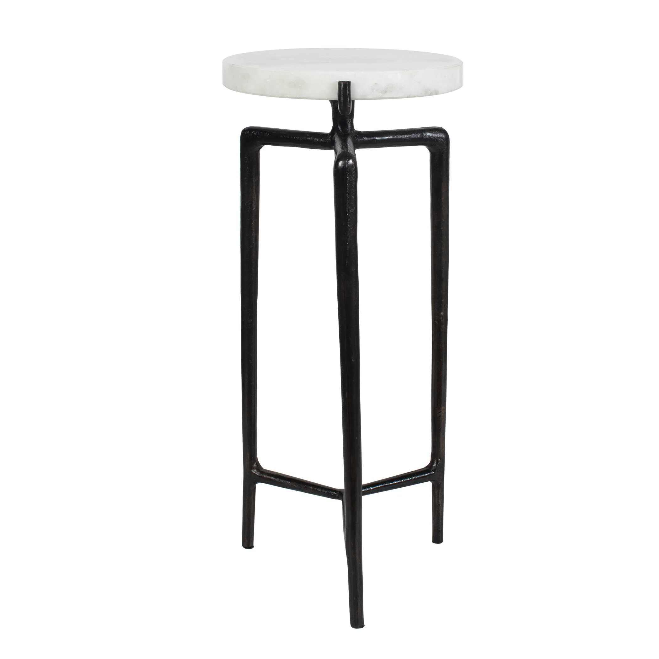 Uttermost Tobias White Marble Slab Drink Table - Image 4