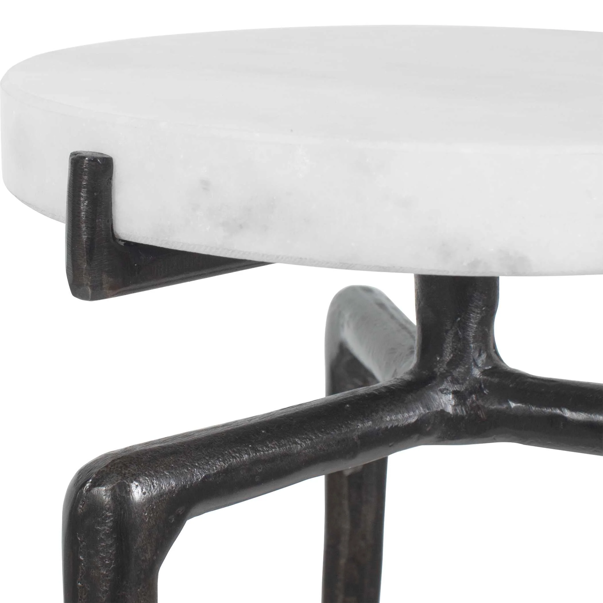Uttermost Tobias White Marble Slab Drink Table - Image 6