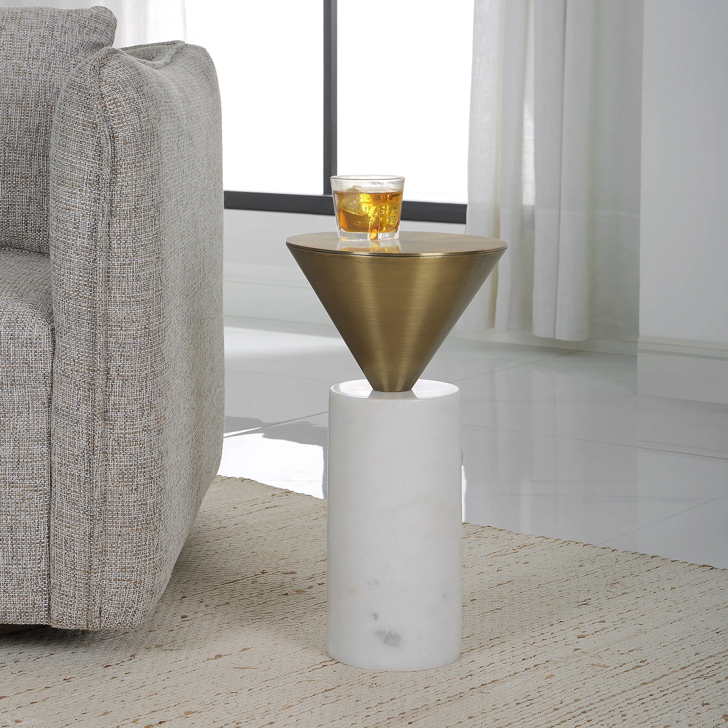 Uttermost Top Hat Brass Drink Table - Image 2