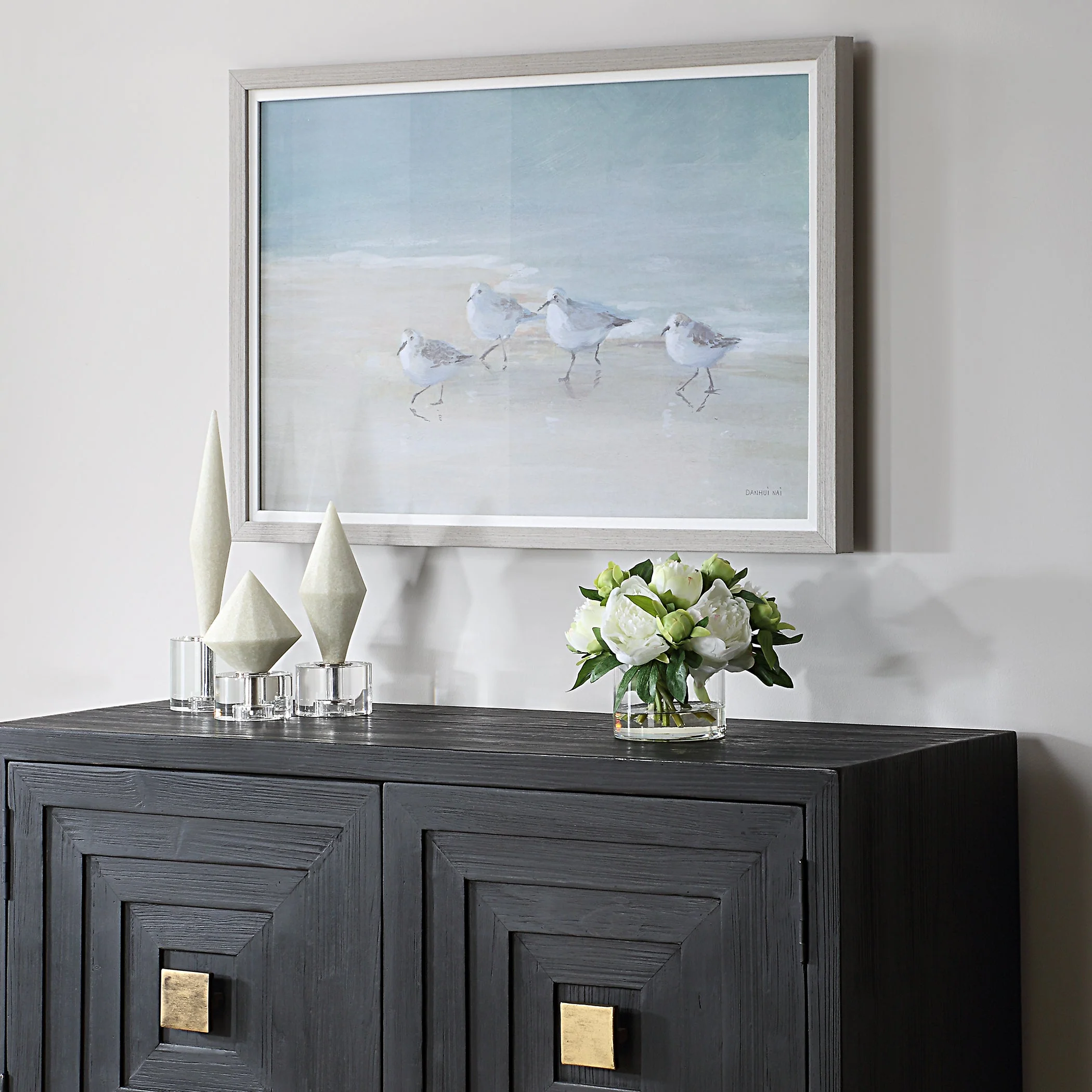 Uttermost Tranquil Shorebirds On The Sand Framed Print - Image 3
