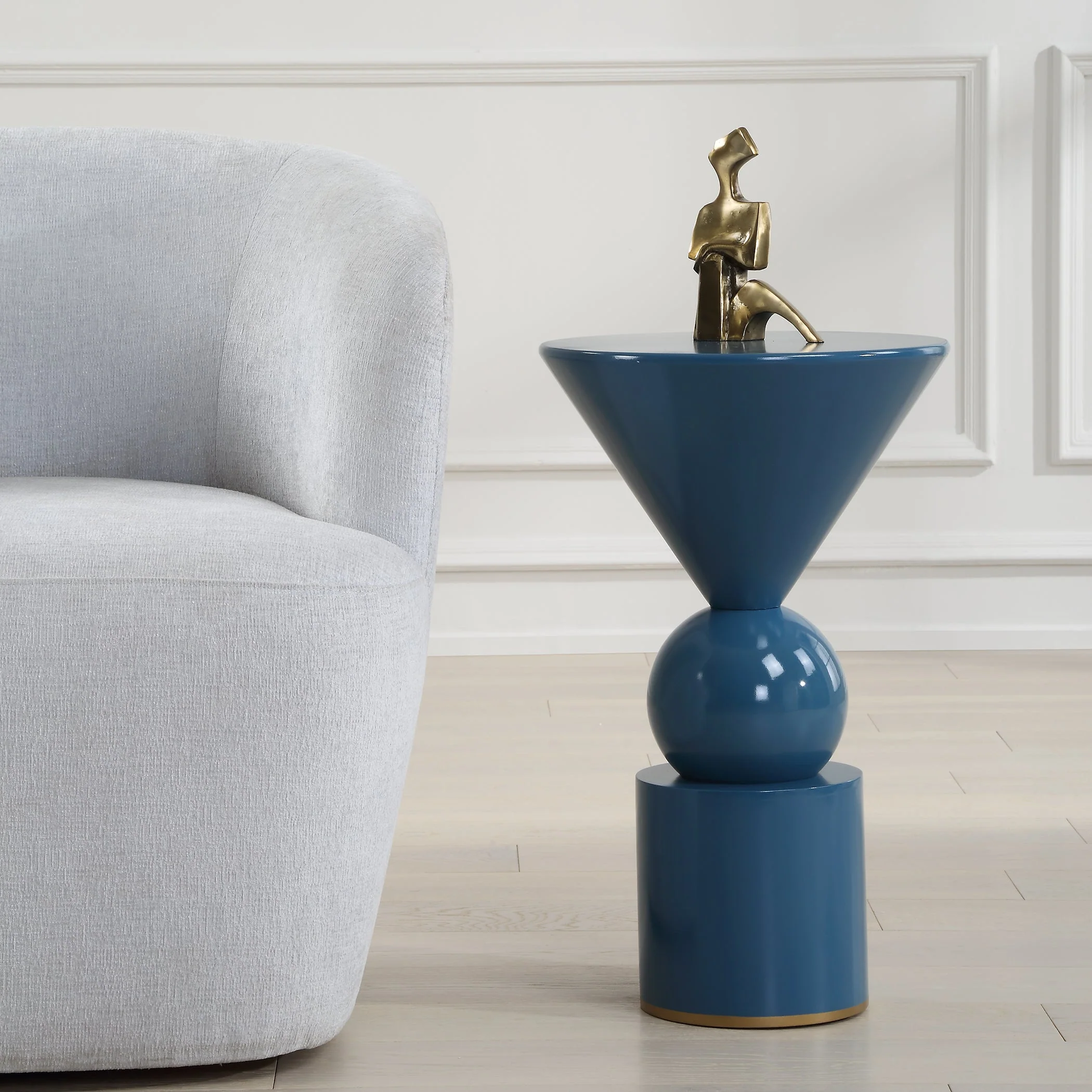 Uttermost Trig Blue Accent Table - Image 2