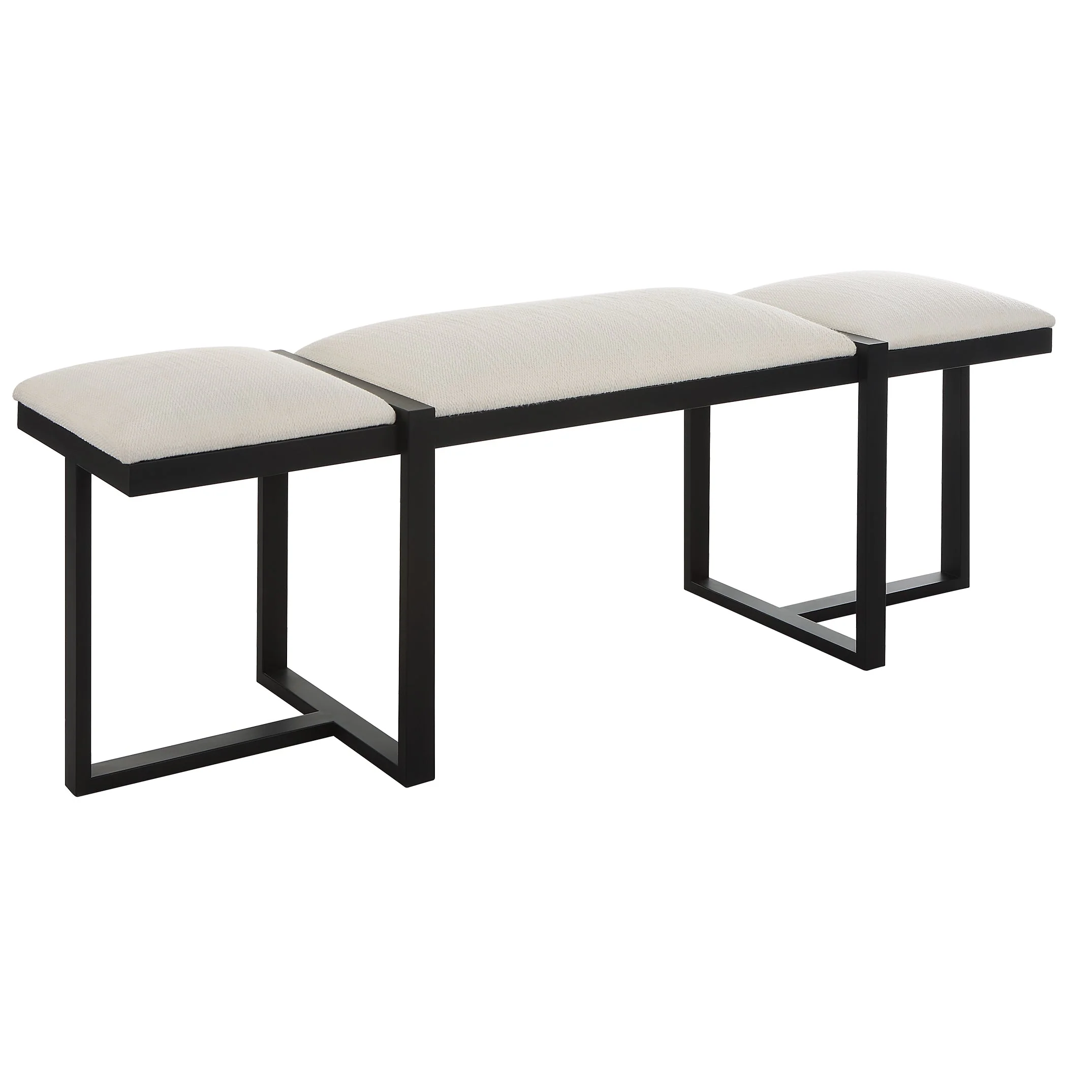 Uttermost Triple Cloud Modern Upholstered Bench - Image 6