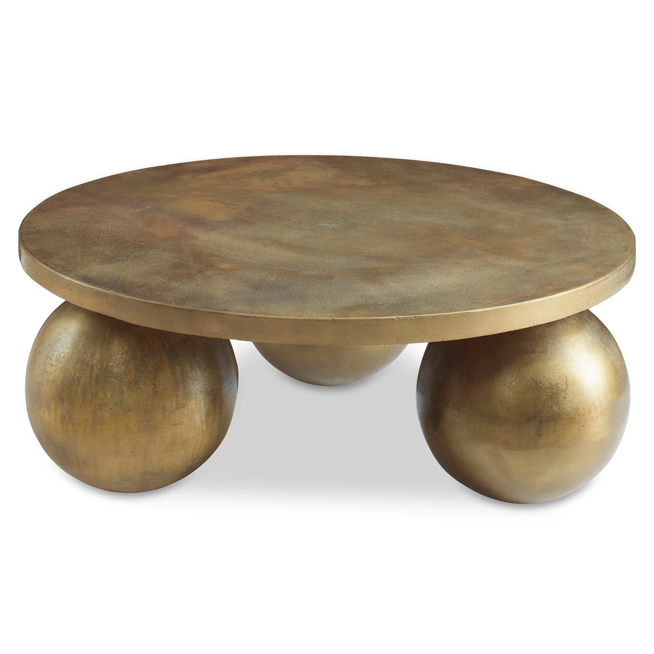 Uttermost Triplet Antique Brass Coffee Table - Image 3