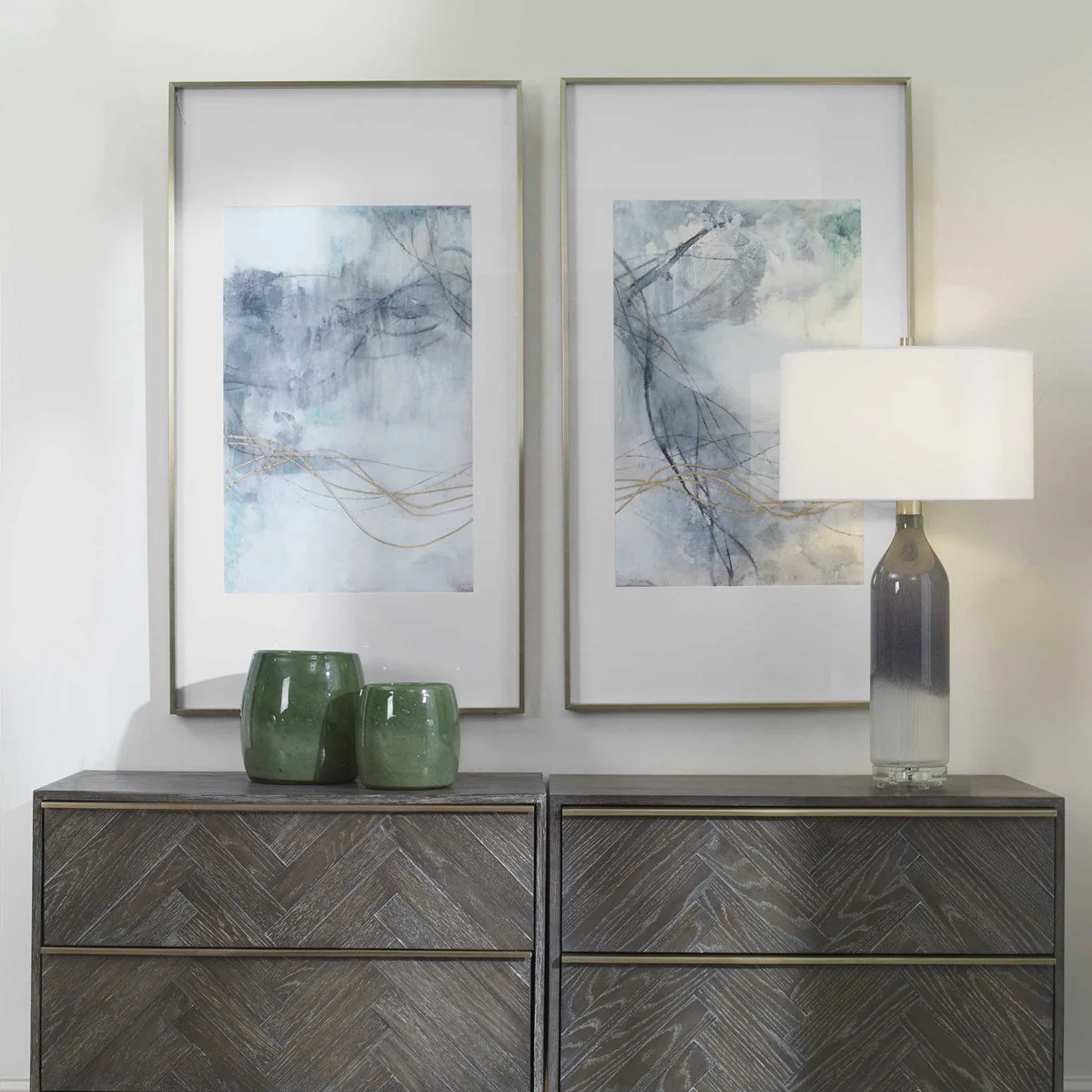 Uttermost Undulating Oro Framed Prints, S/2