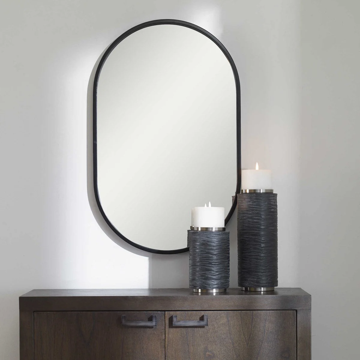 Uttermost Varina Black Oval Mirror