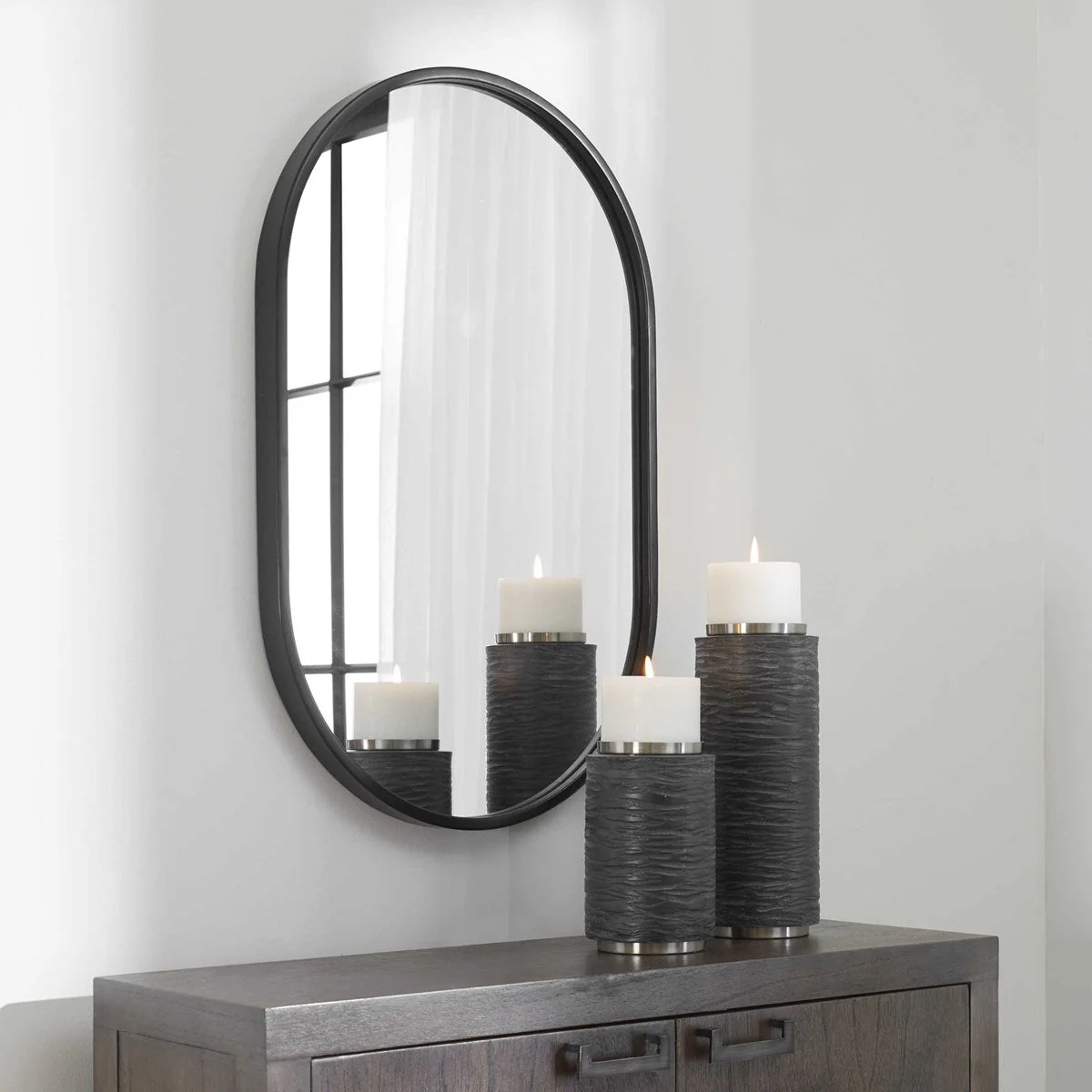 Uttermost Varina Black Oval Mirror - Image 2