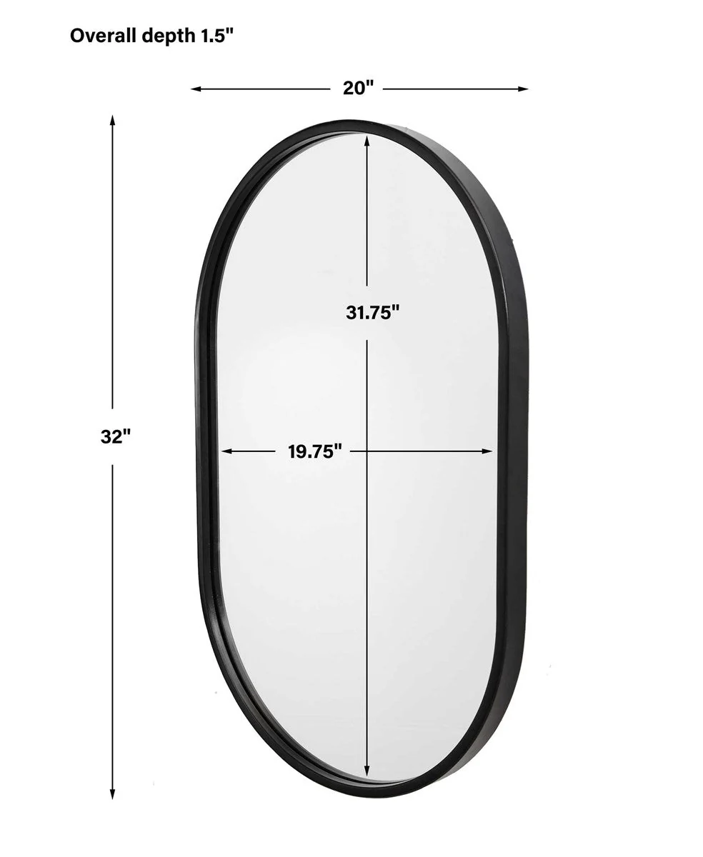 Uttermost Varina Black Oval Mirror - Image 4
