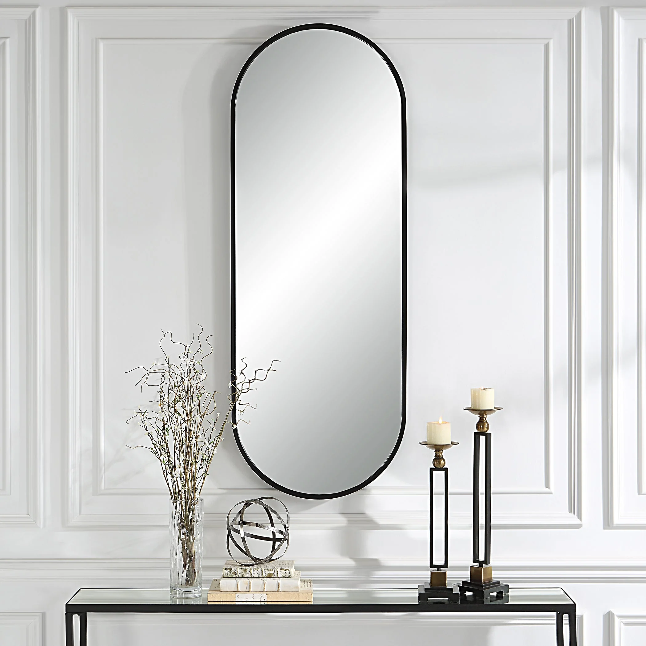 Uttermost Varina Tall Black Mirror - Image 2