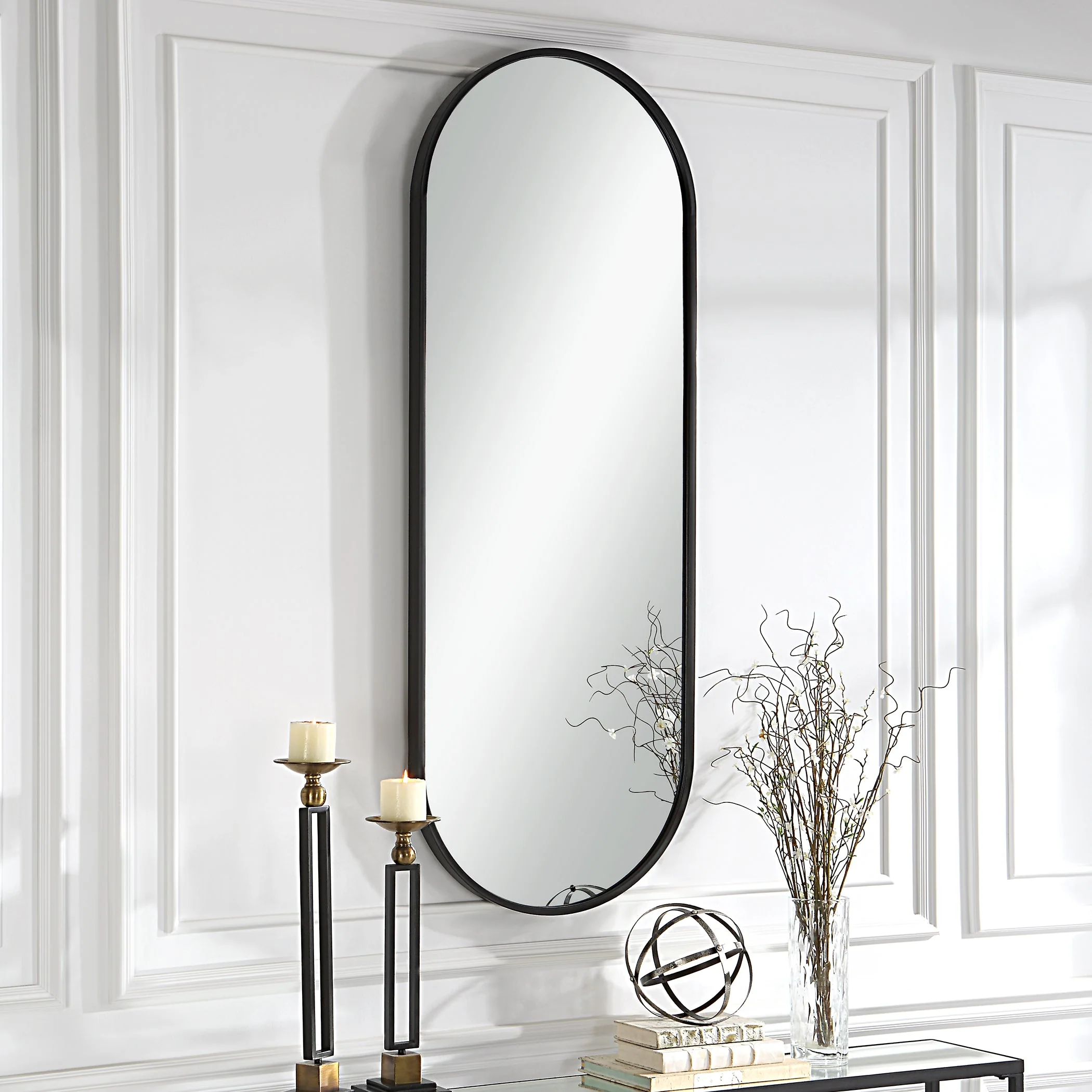 Uttermost Varina Tall Black Mirror - Image 3