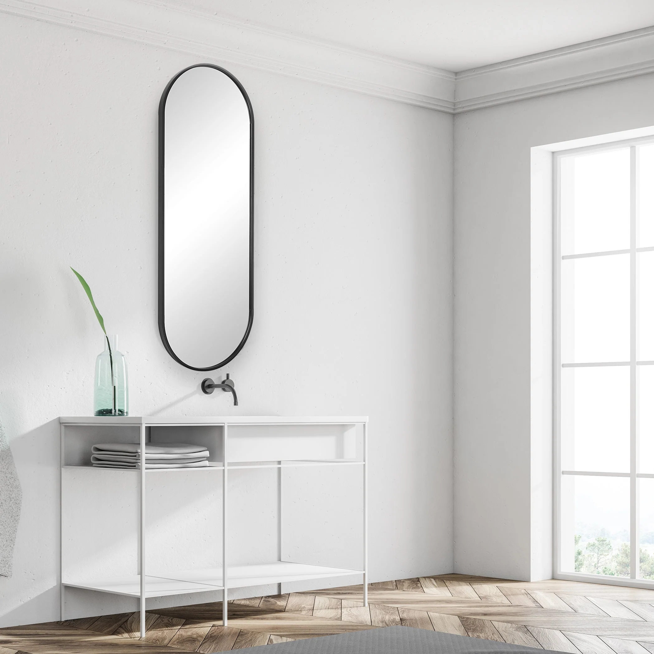Uttermost Varina Tall Black Mirror - Image 4