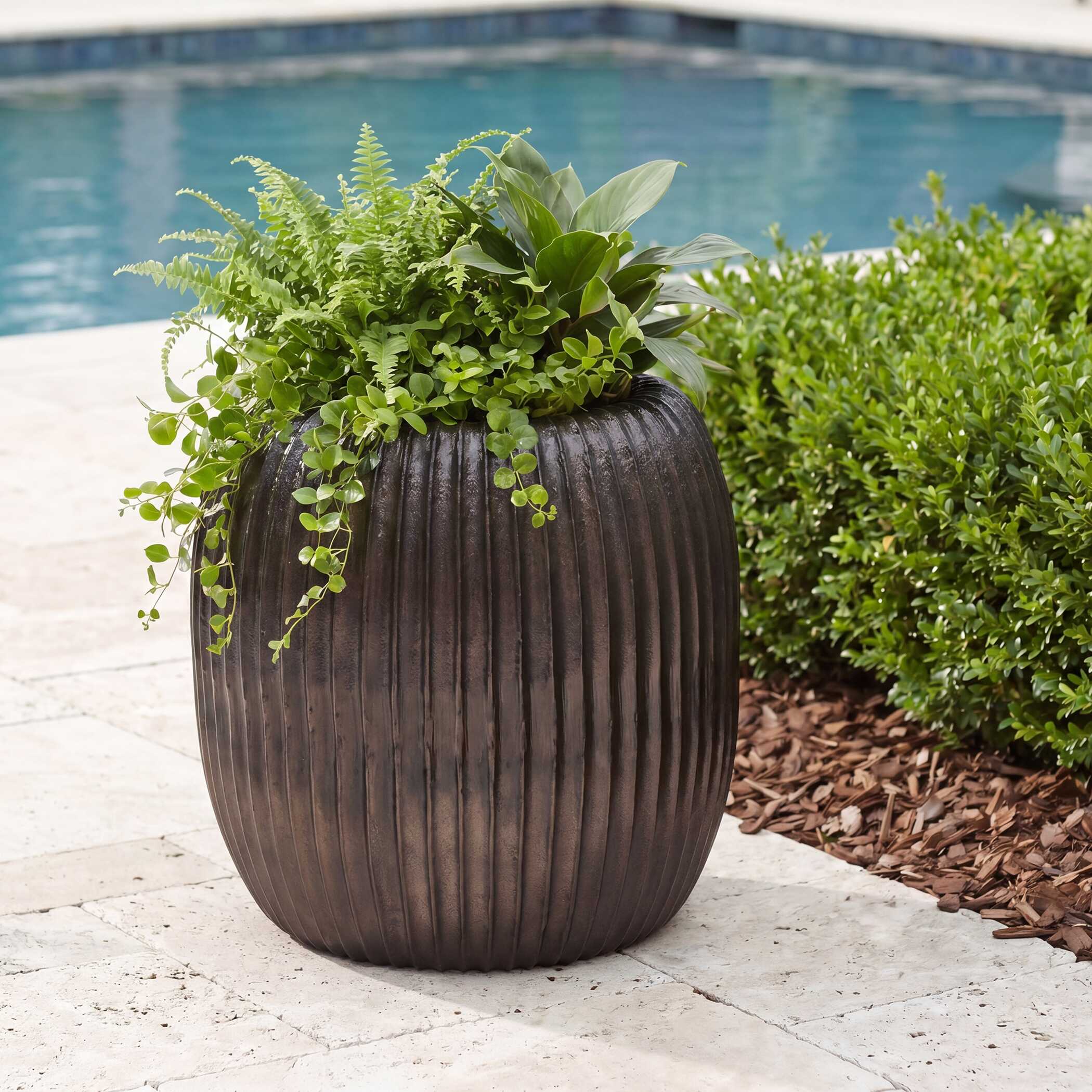 Uttermost Vector Ridge Indoor-Outdoor Planter - Image 2