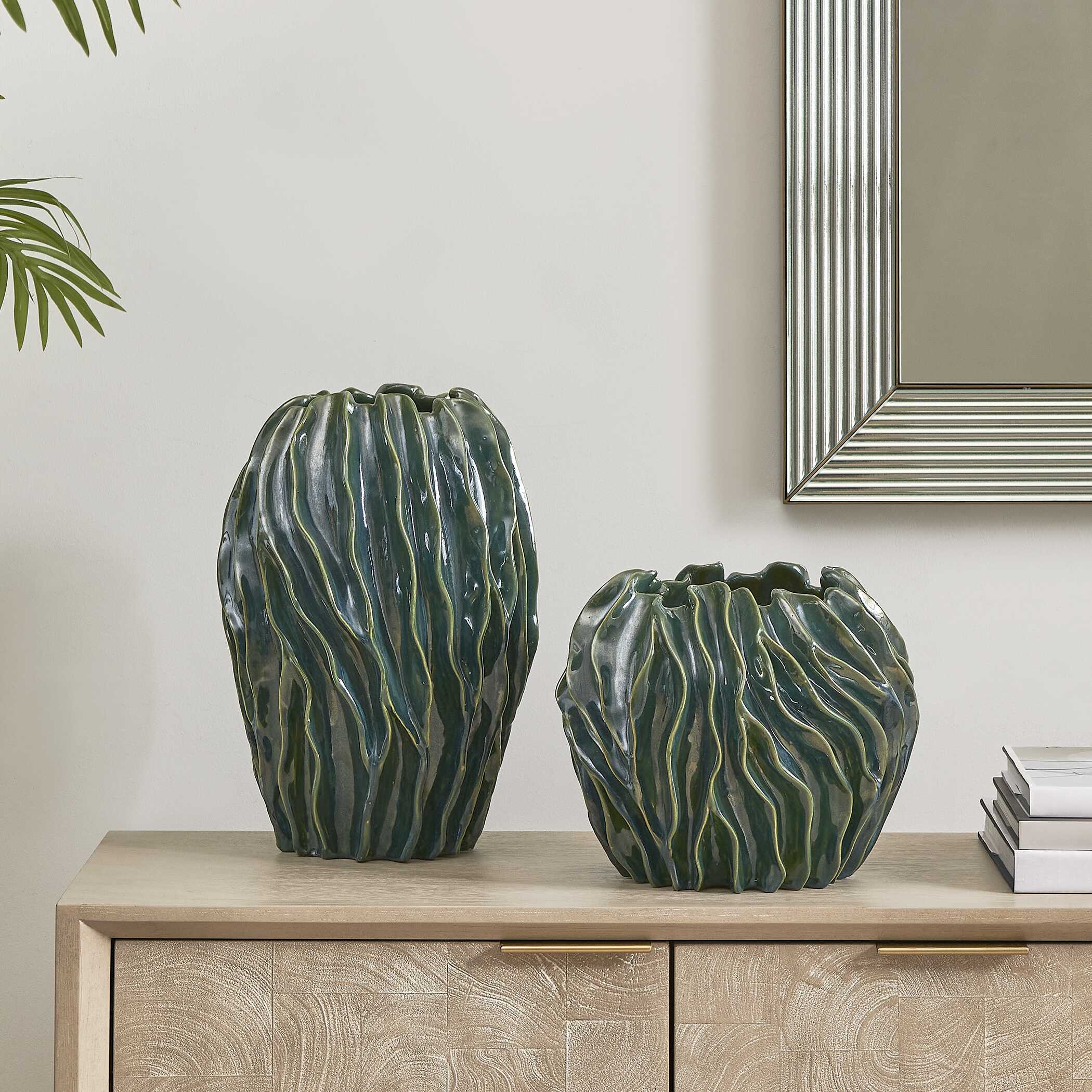 Uttermost Veridian Ridge Indoor-Outdoor Vases Set/2 - Image 2