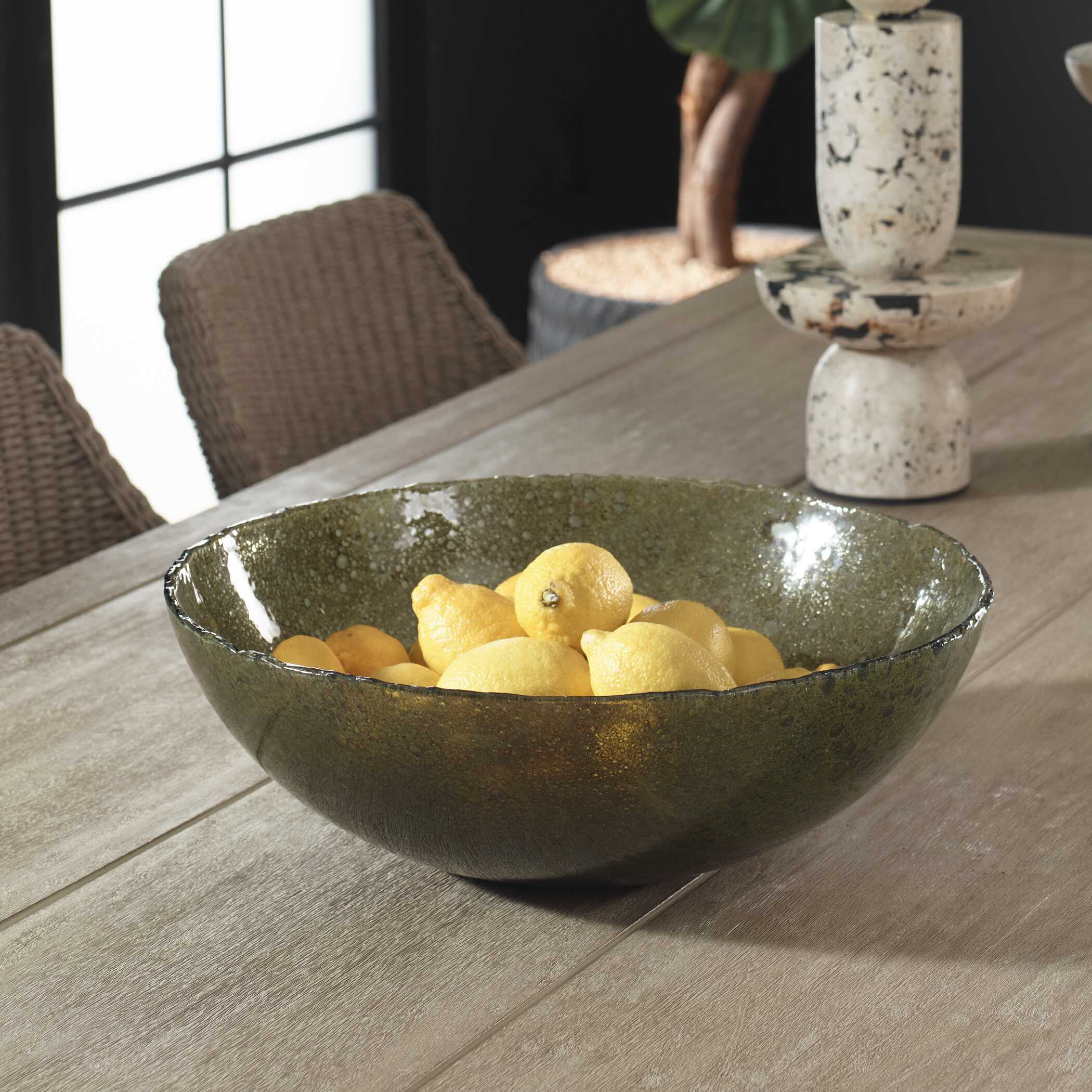 Uttermost Veridian Shimmer Earthy Glass Bowl - Image 2